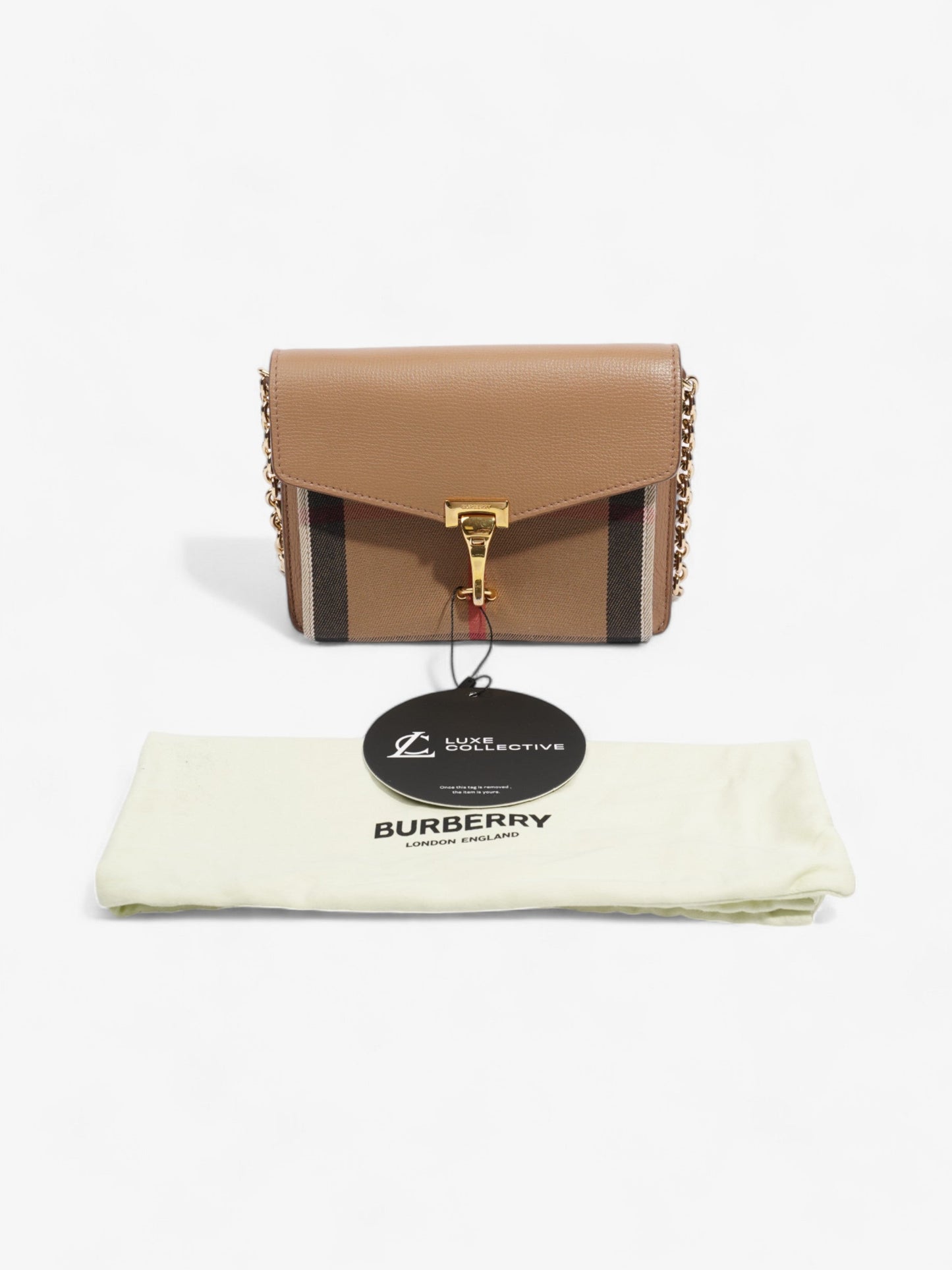 Burberry Macken House Check / Camel Calfskin Leather Baby