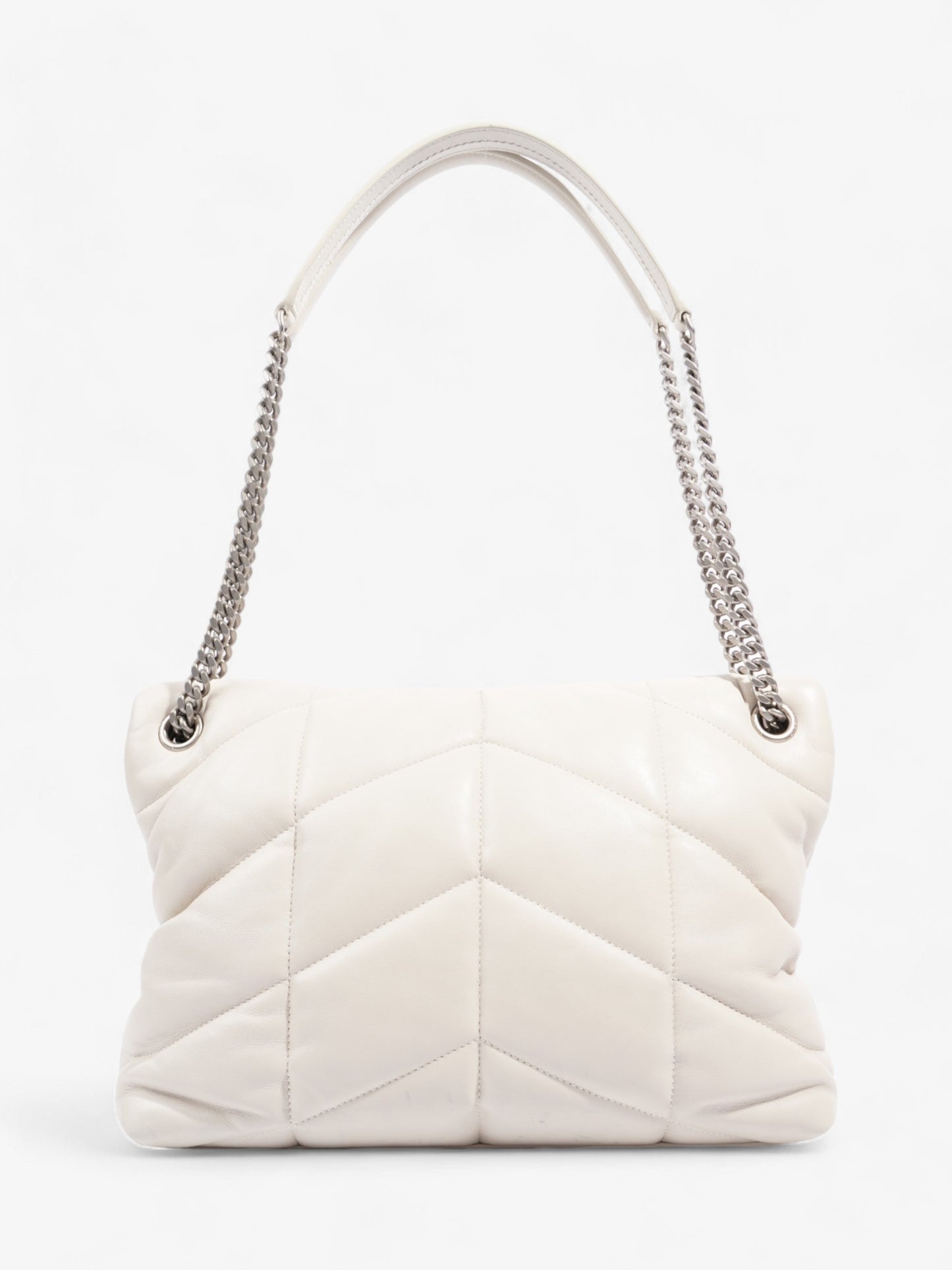 Saint Laurent Lou Lou Puffer White Nappa Leather Medium