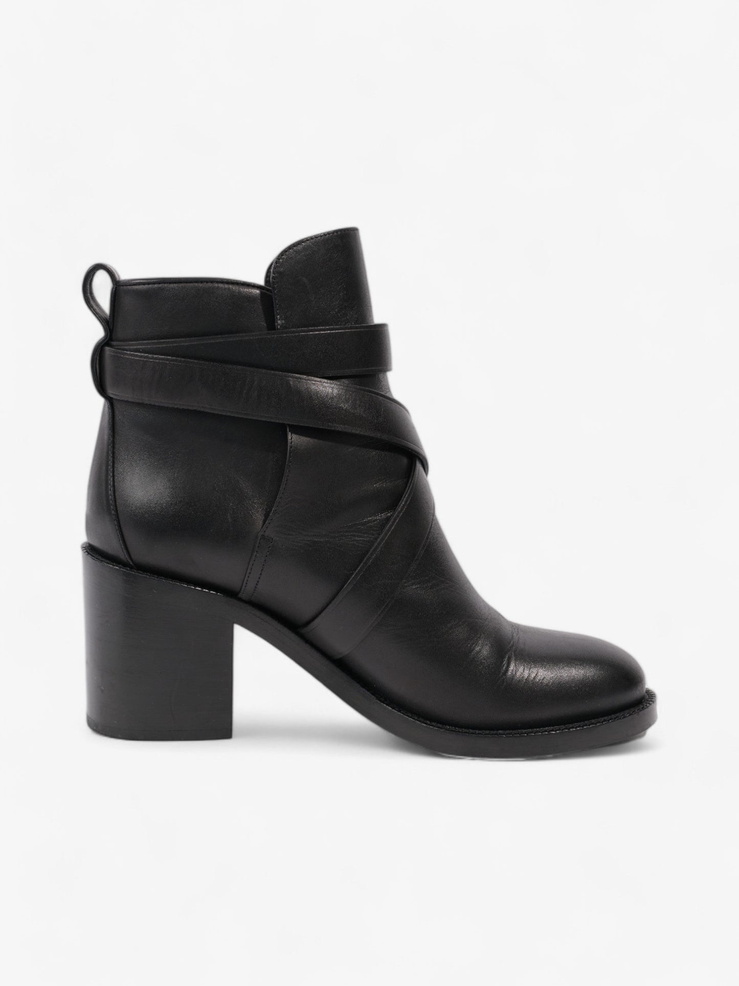 Burberry Platform Ankle Boots Black / Gold Leather EU 38.5 UK 5.5