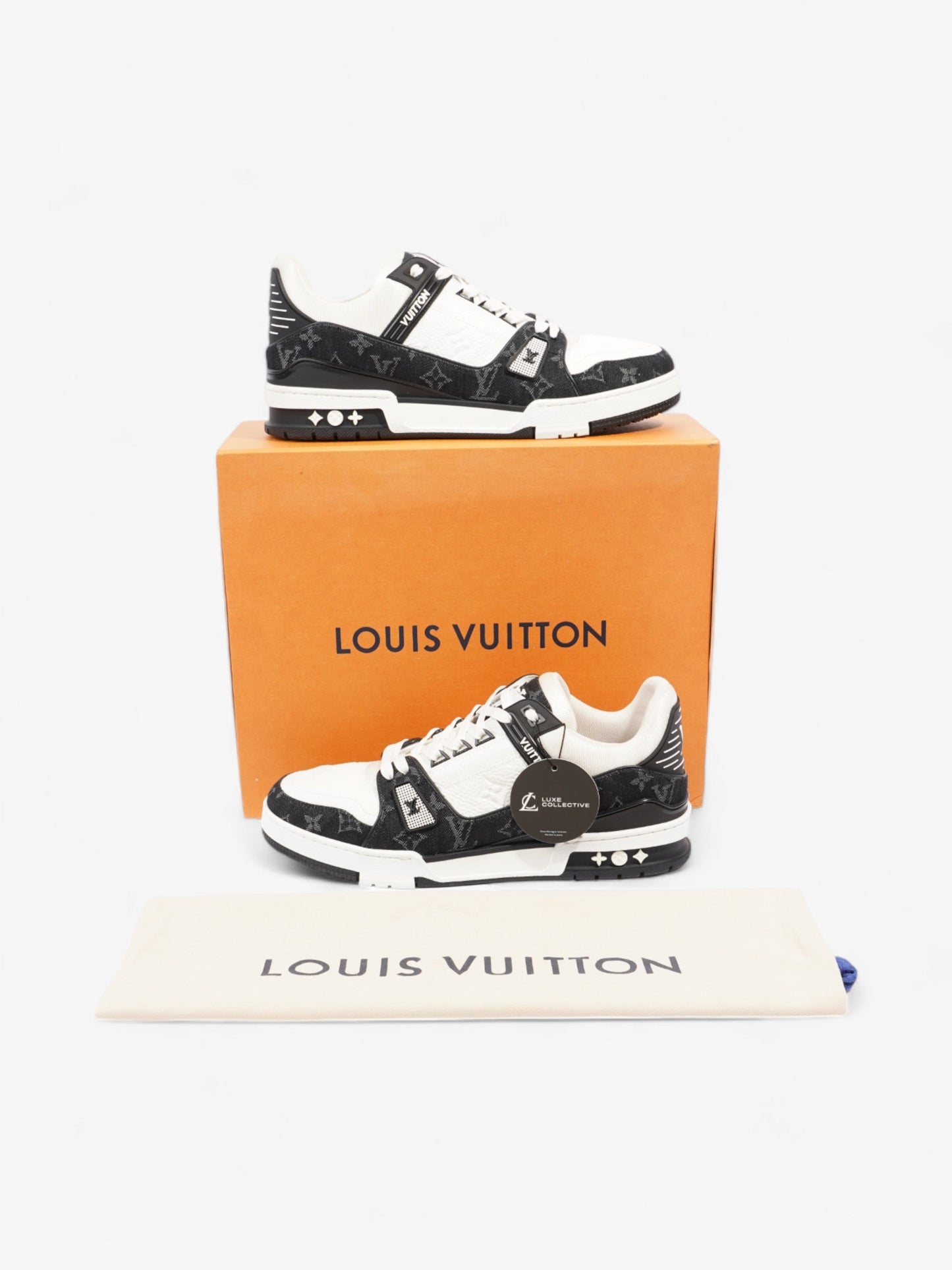 Louis Vuitton LV Sneakers White / Black Leather EU 43.5 UK 9.5