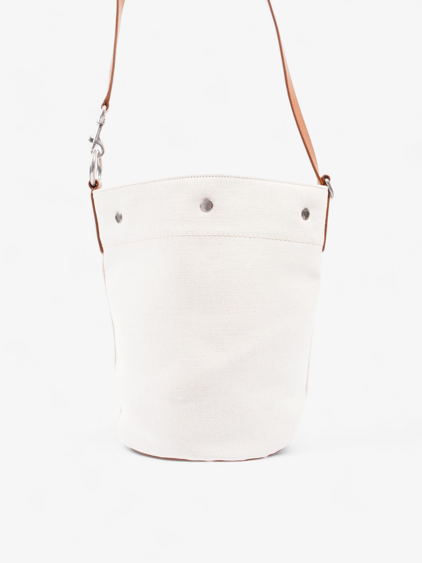 Saint Laurent Rive Gauche Tote White / Brown / Black Cotton