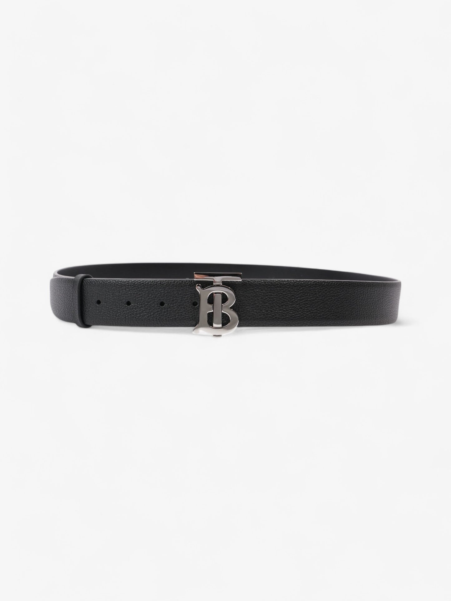 Burberry Logo Buckle Belt Black Leather 100cm 40"