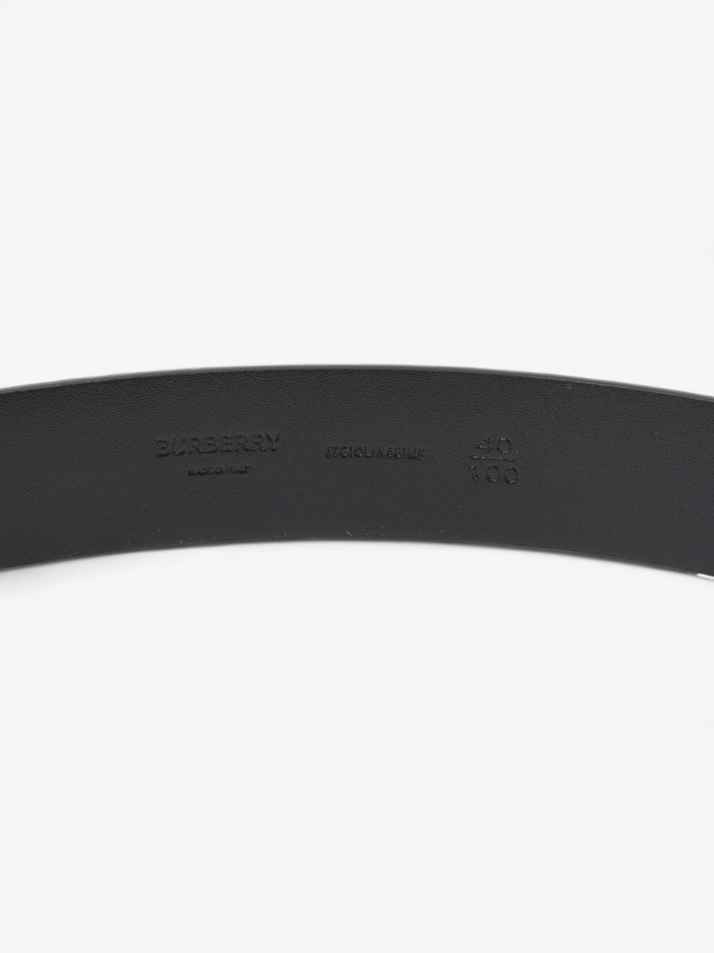 Burberry Logo Buckle Belt Black Leather 100cm 40"