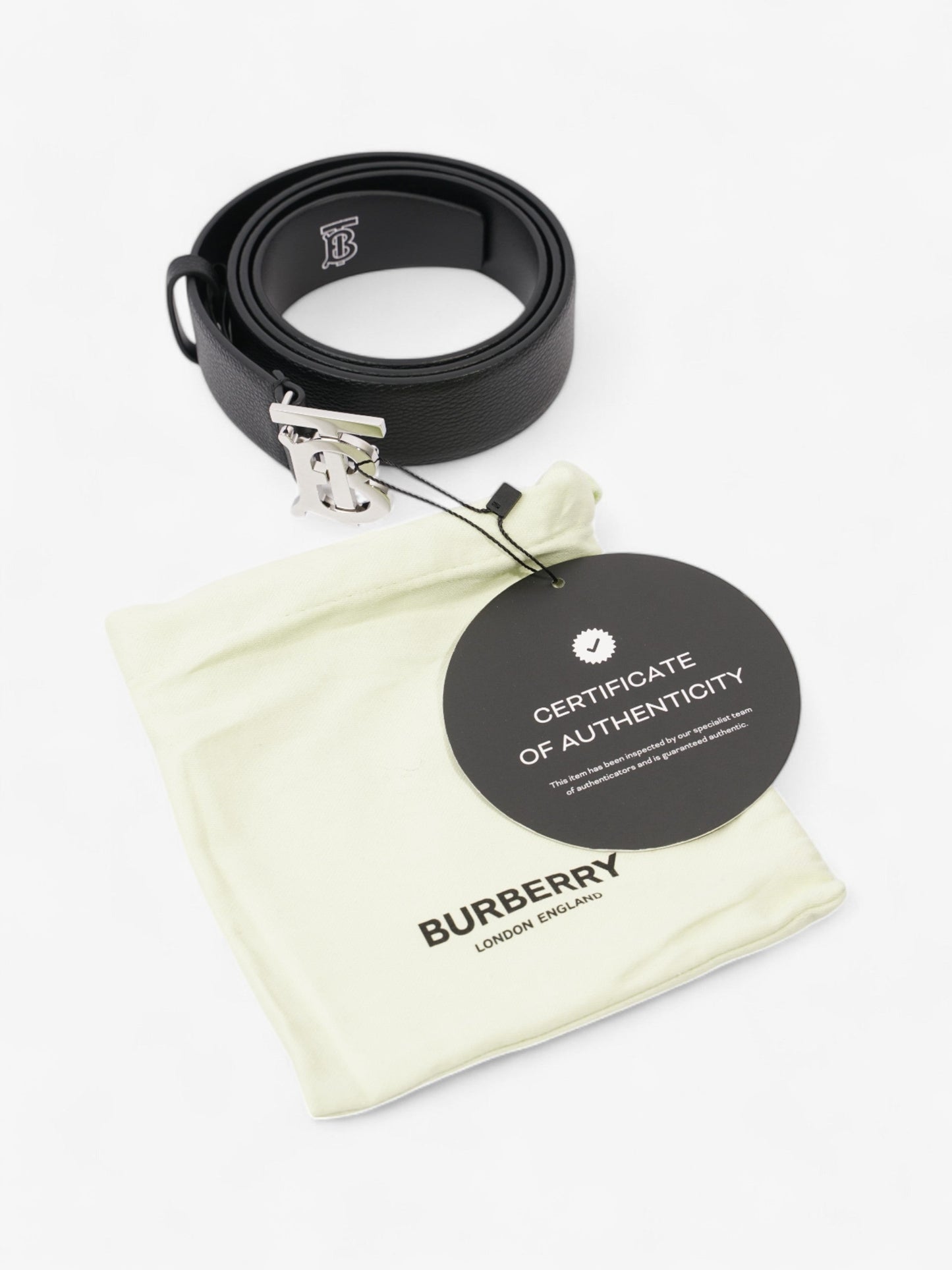 Burberry Logo Buckle Belt Black Leather 100cm 40"