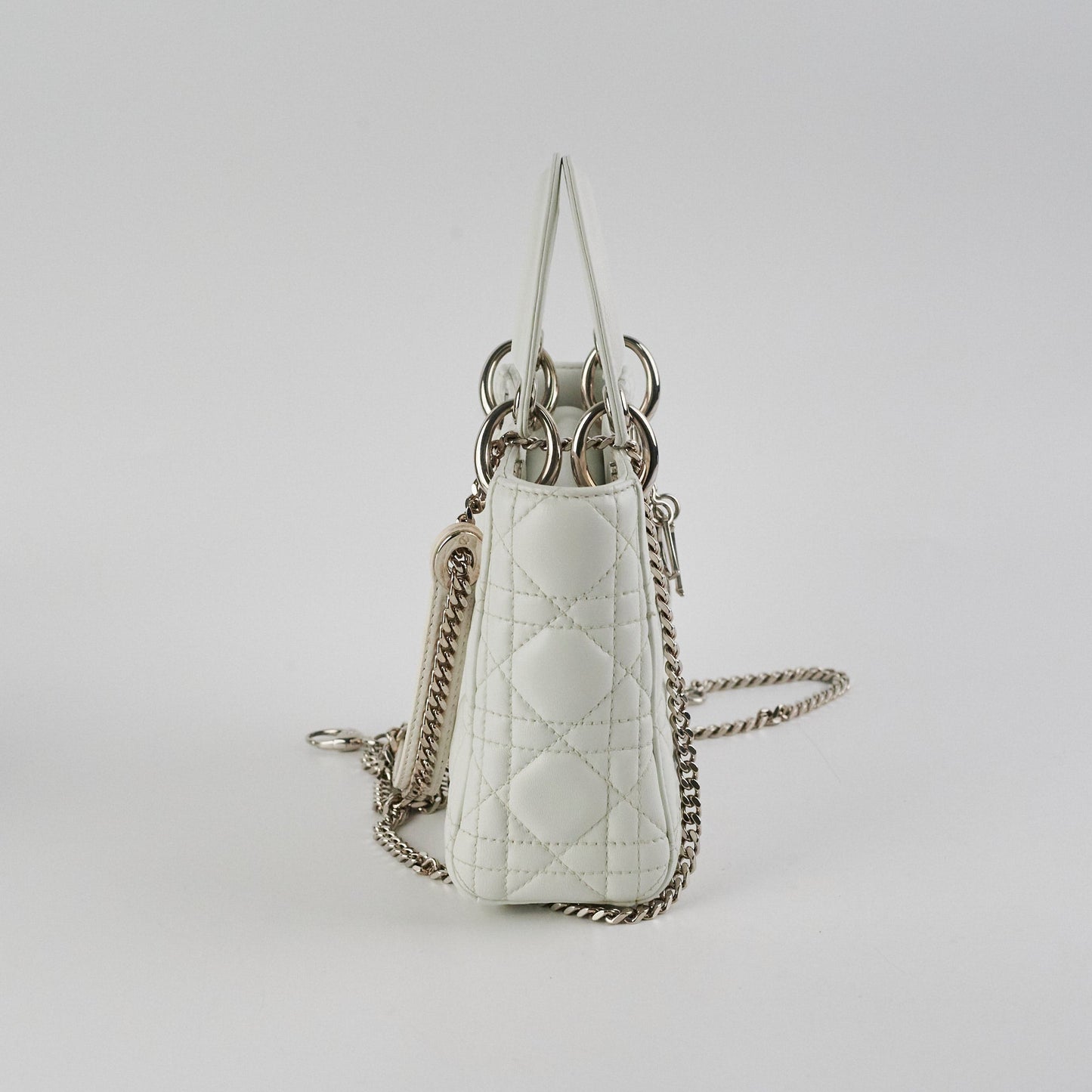 Christian Dior Lady Dior Mini Lambskin White