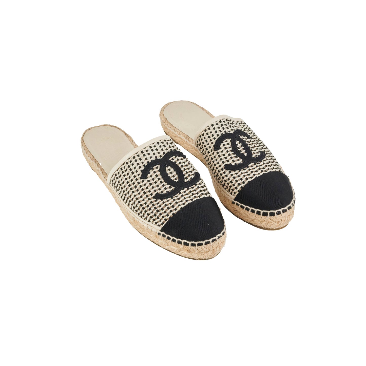 Chanel CC Espadrille Flap Shoes Size 37