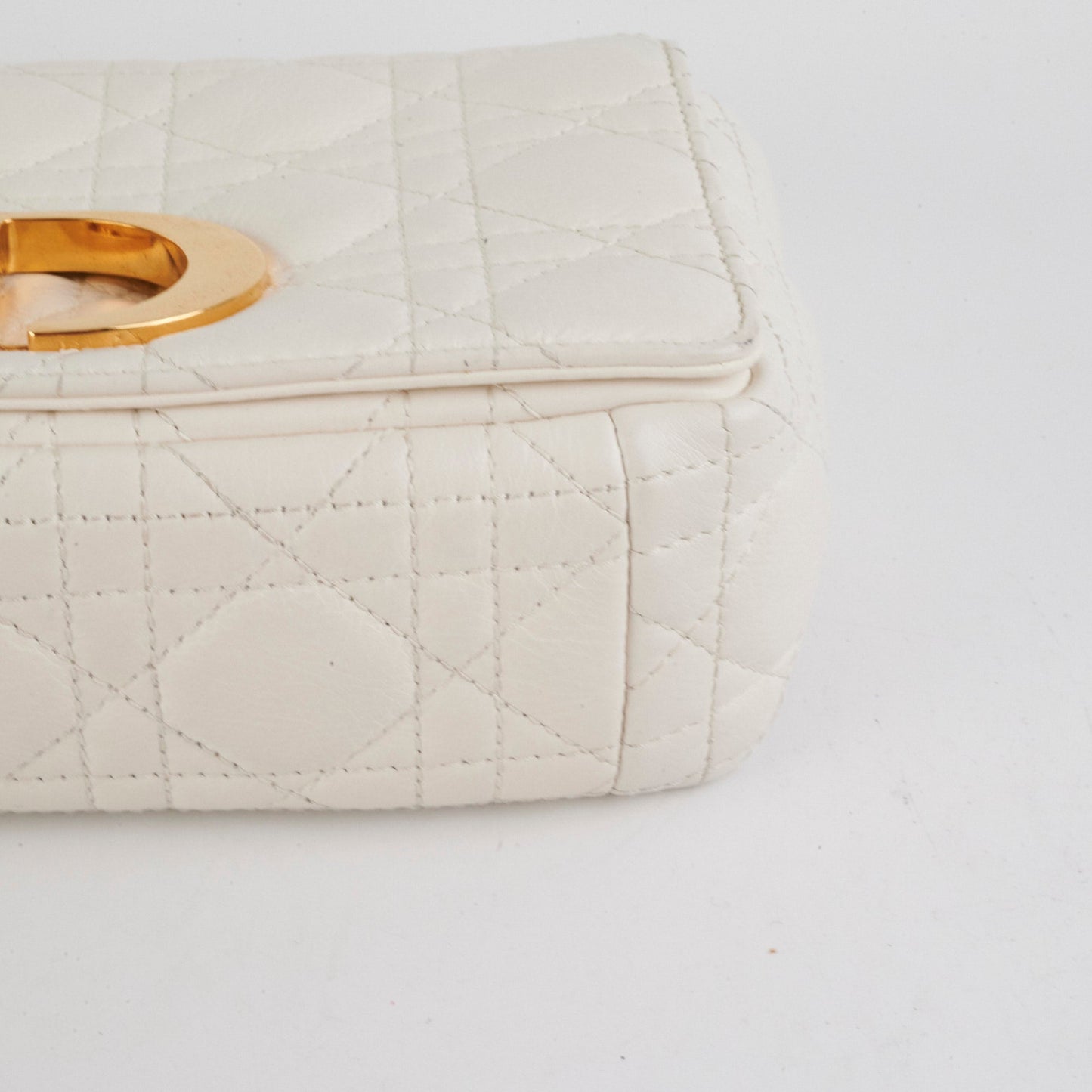 Christian Dior Small Caro Ivory Shoulder Bag