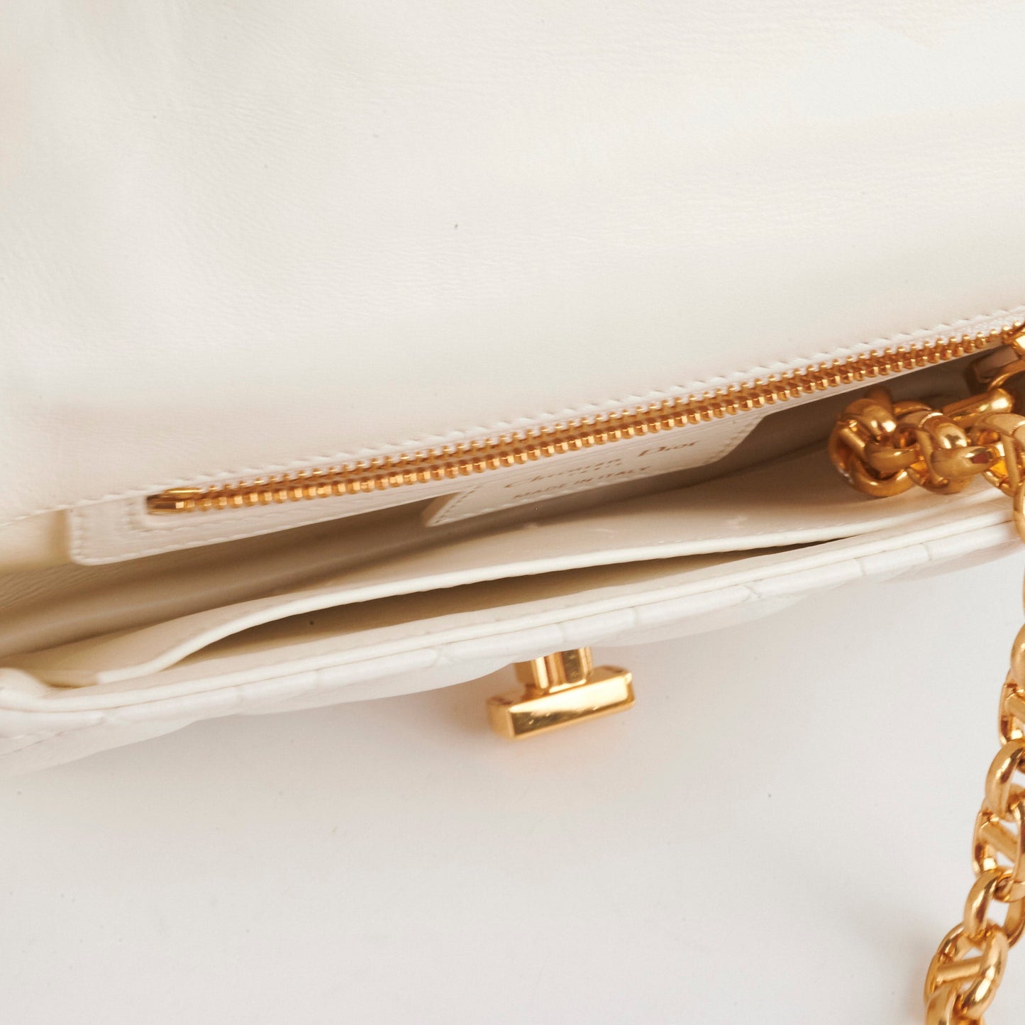 Christian Dior Small Caro Ivory Shoulder Bag