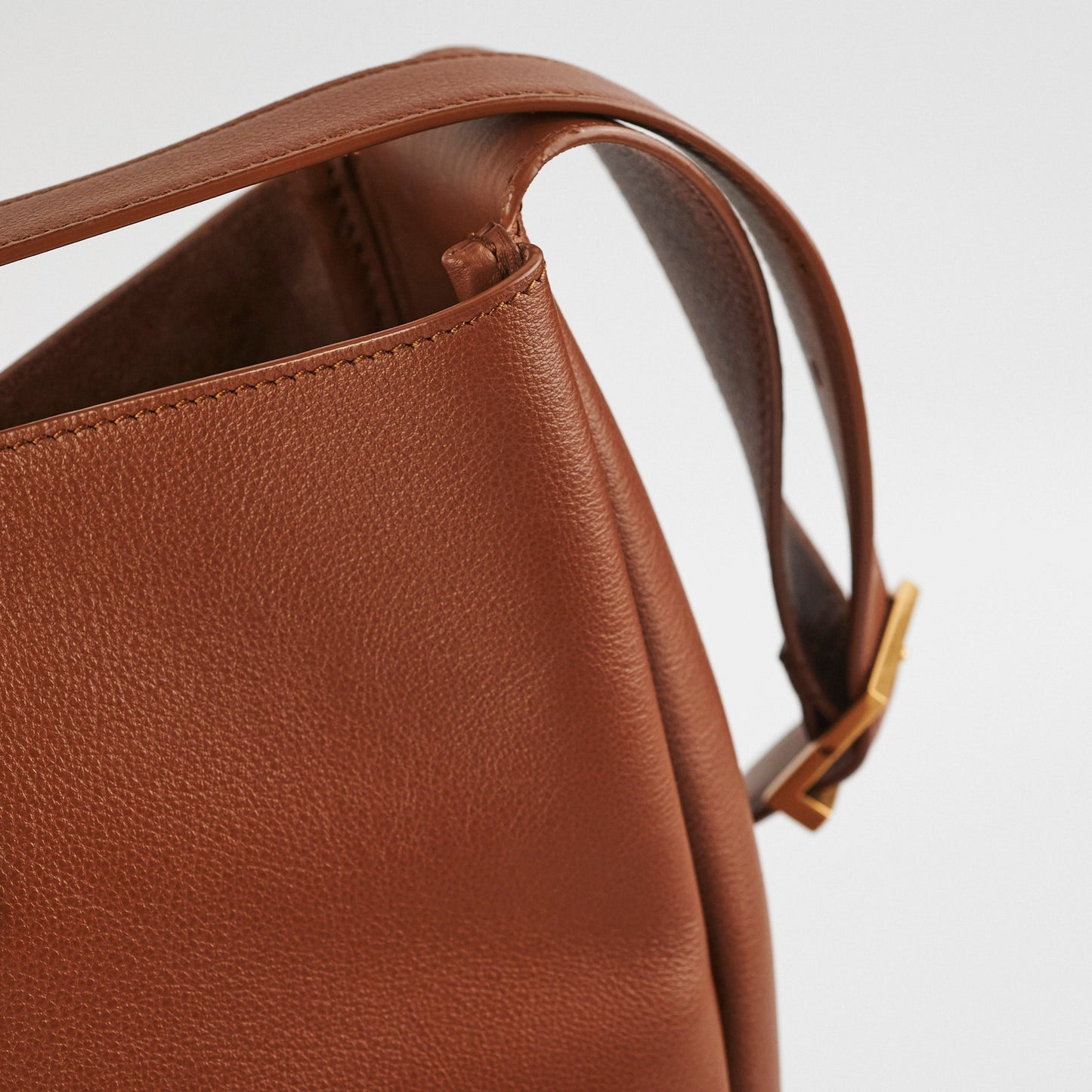Saint Laurent Le 5 A 7 Brown Leather Tote