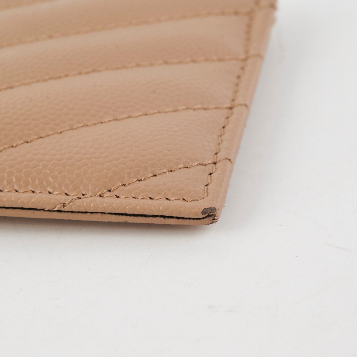 Saint Laurent Beige Zip Card Holder