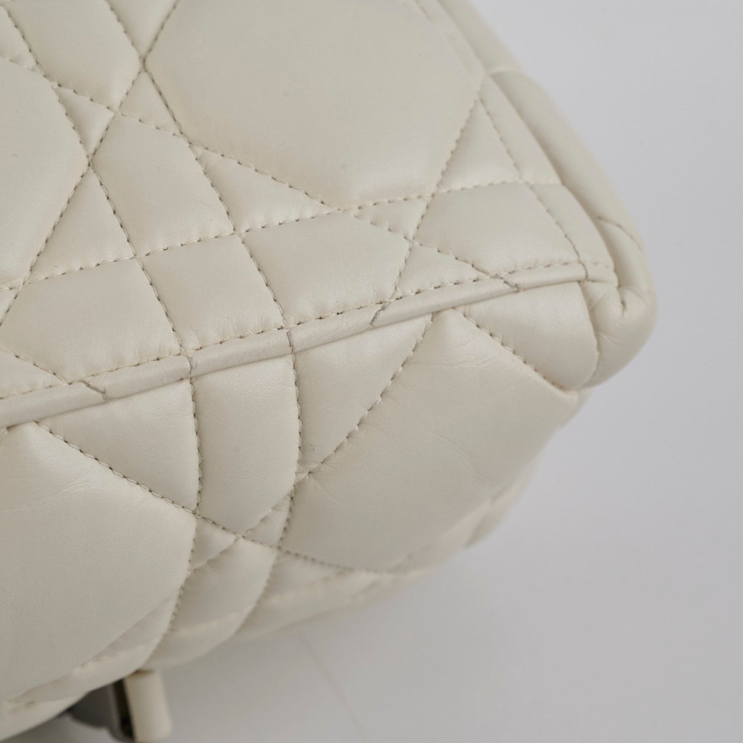 Christian Dior Calskin Macrocannage Medium Travel Nomad Pouch Cream