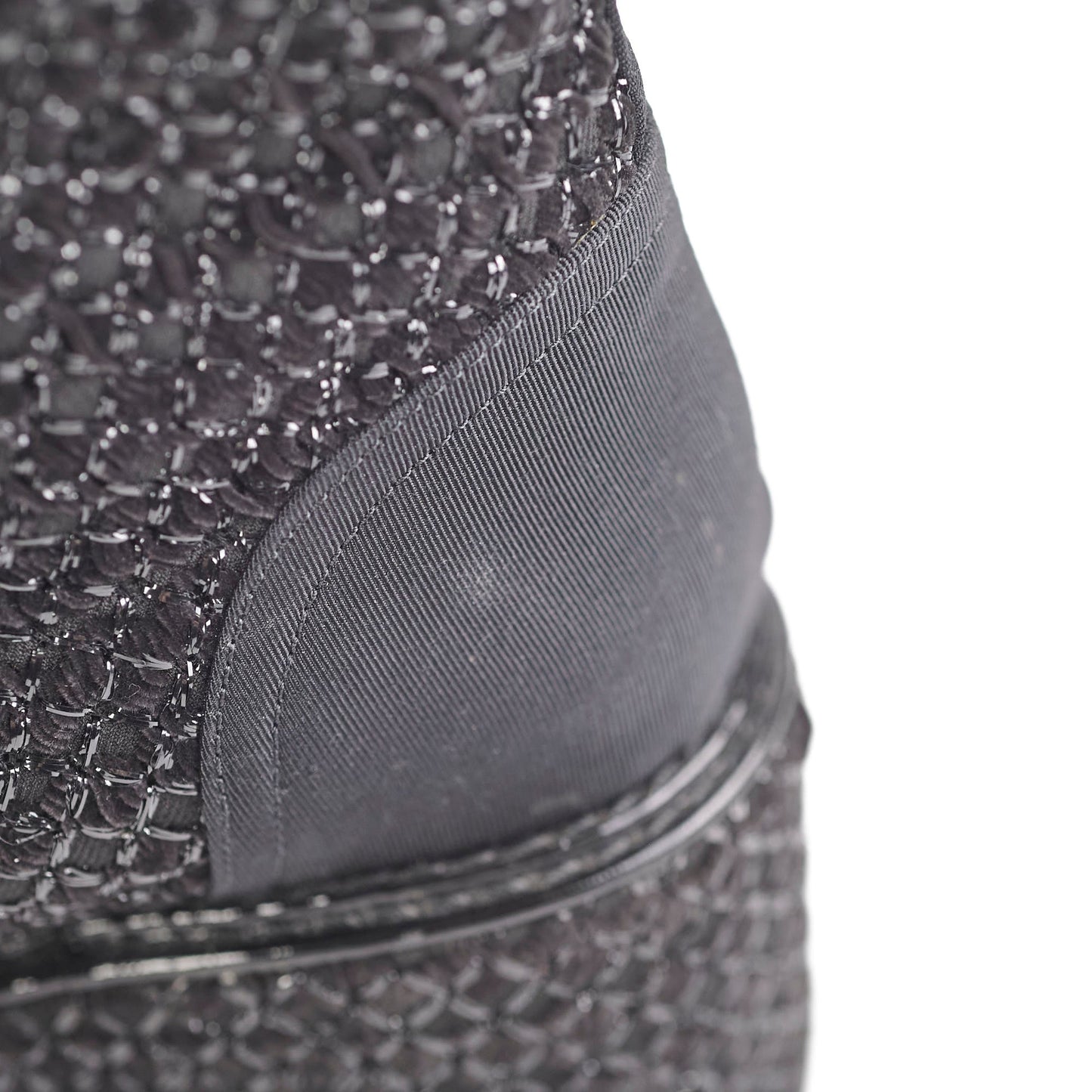 Chanel Tweed Black Boots Size 35.5
