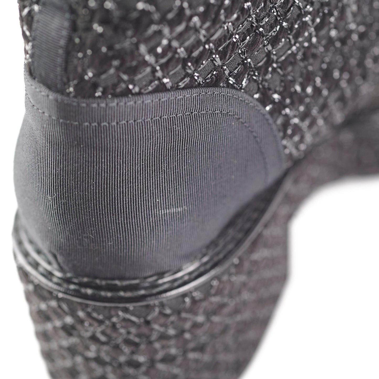 Chanel Tweed Black Boots Size 35.5