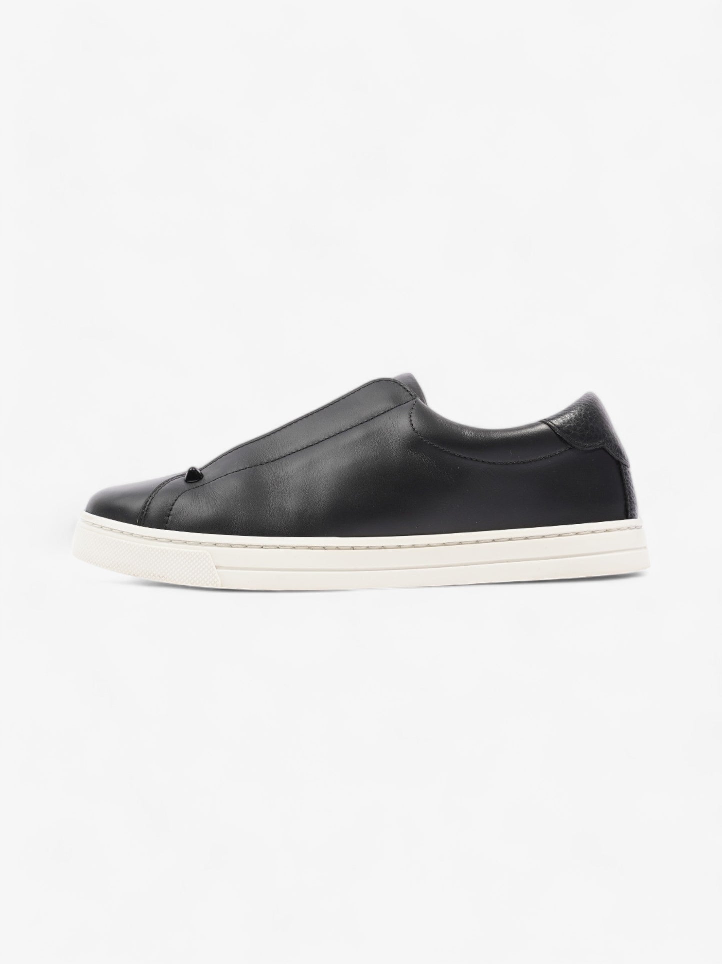 Fendi Rockoclick Knitted Logo Sneakers Black / Brown / White Leather EU 36 UK 3