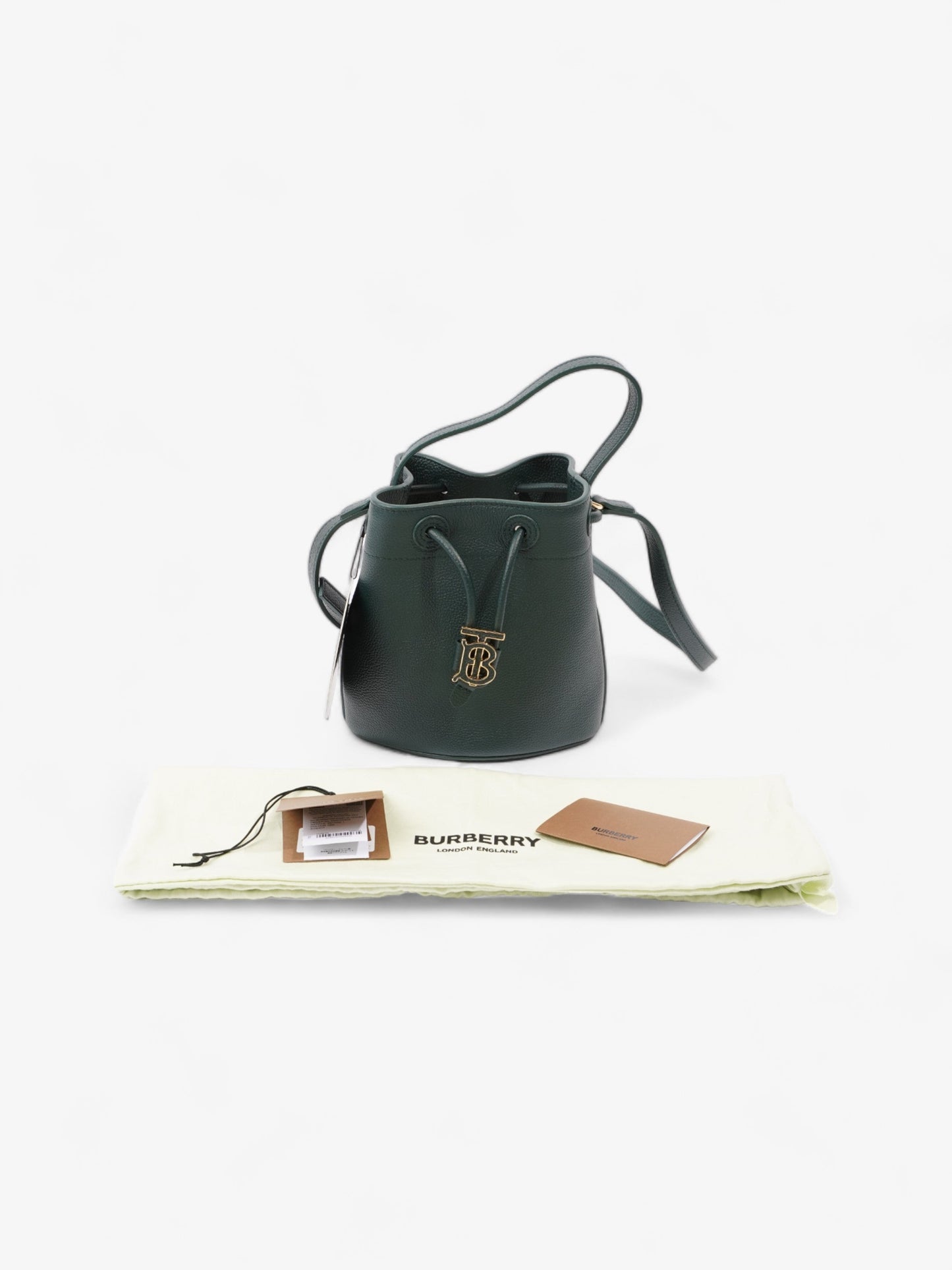 Burberry TB Bucket Bag Vine Green Leather Mini