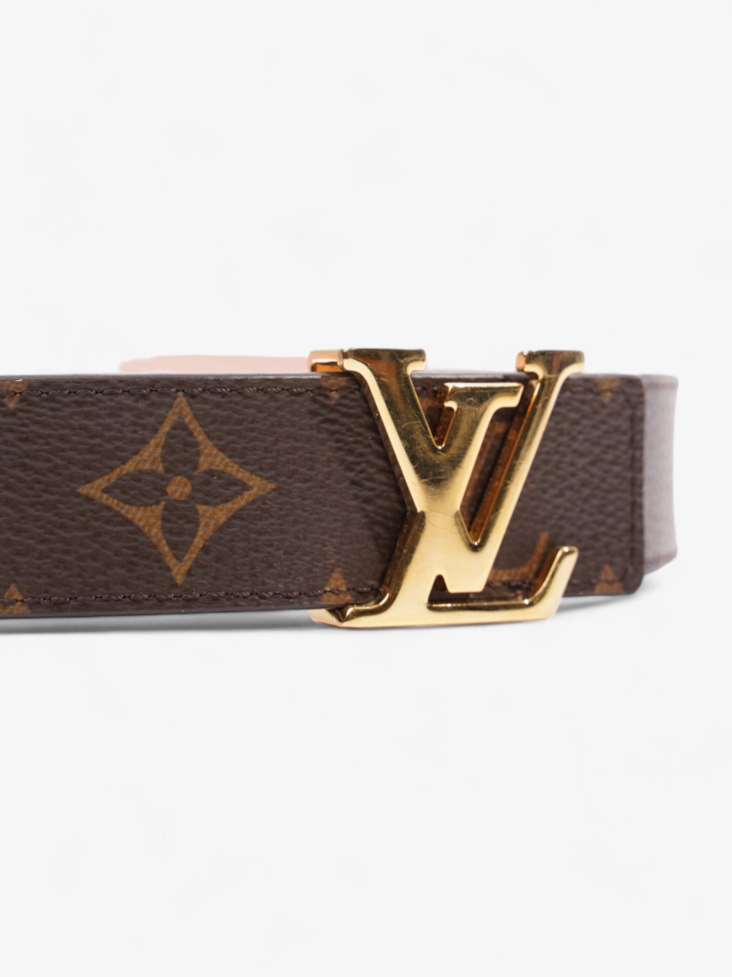 Louis Vuitton LV Initiales Reversible Belt Monogram / Rose Ballerine Coated Canvas 85cm / 34"