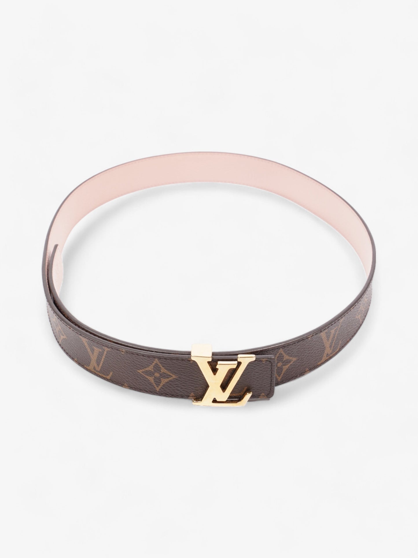 Louis Vuitton LV Initiales Reversible Belt Monogram / Rose Ballerine Coated Canvas 85cm / 34"