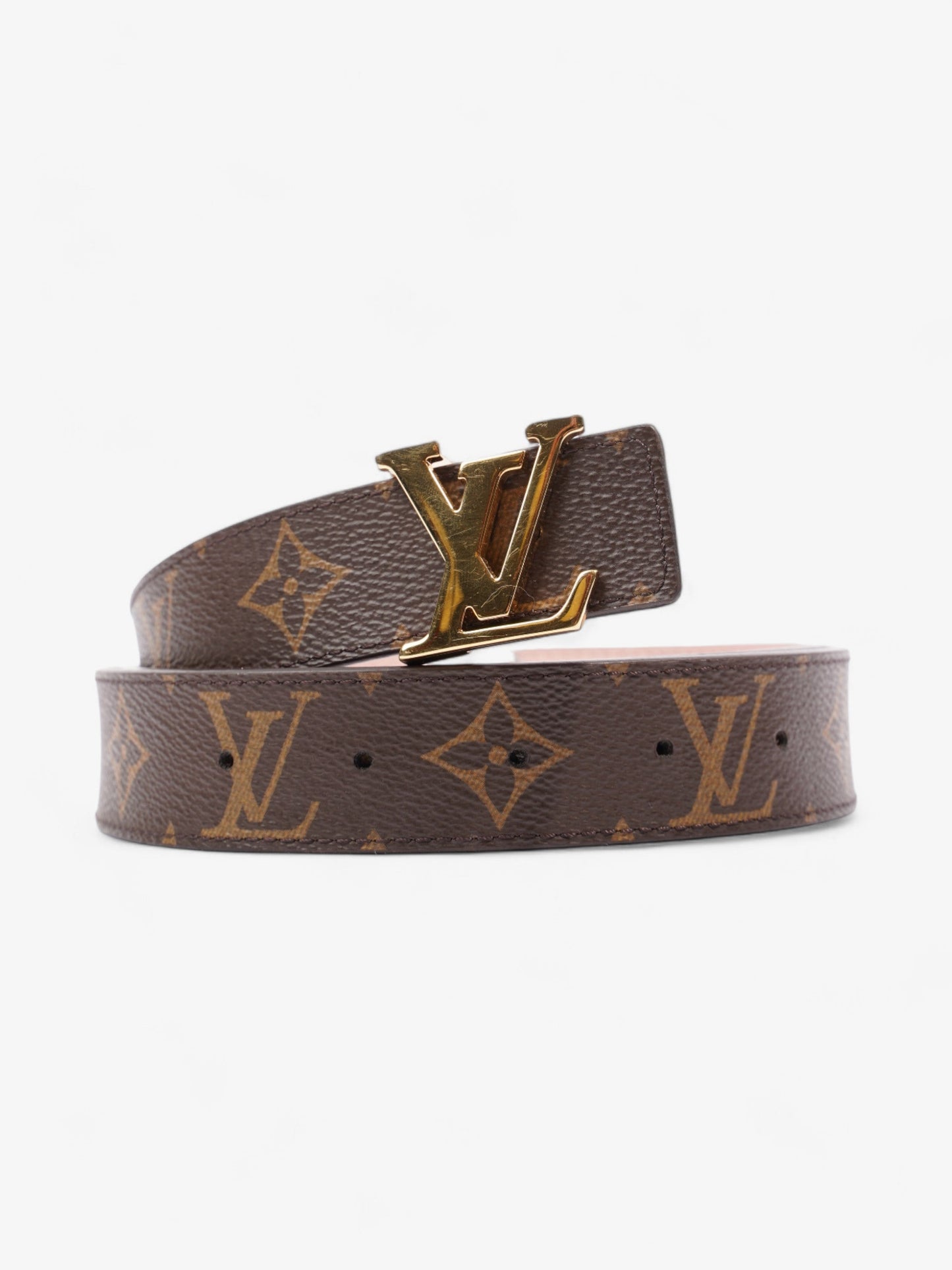 Louis Vuitton LV Initiales Reversible Belt Monogram / Rose Ballerine Coated Canvas 85cm / 34"