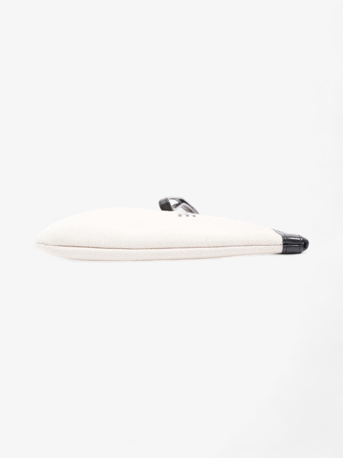 Saint Laurent Rive Gauche Wristlet Black / White Canvas