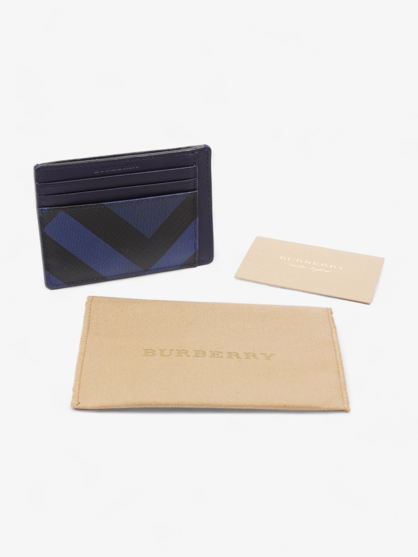 Burberry London Check Collection Bernie Card Case Bright Lapis Leather