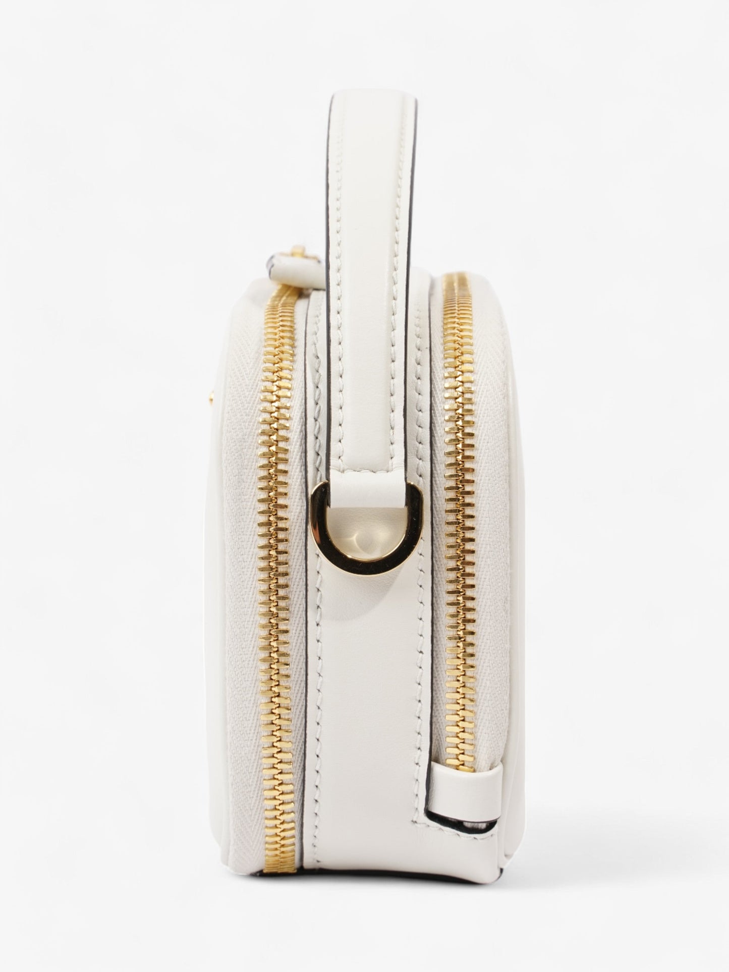 Prada Branded Pouch White Calfskin Leather Mini