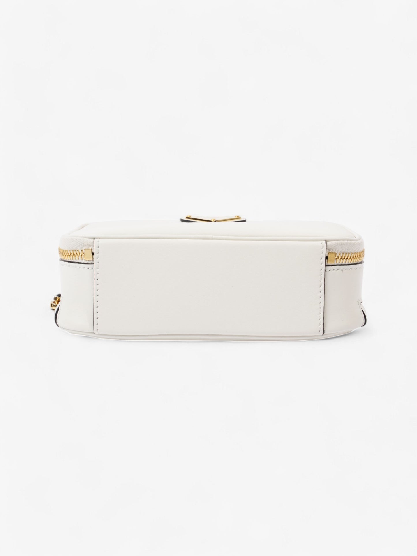 Prada Branded Pouch White Calfskin Leather Mini