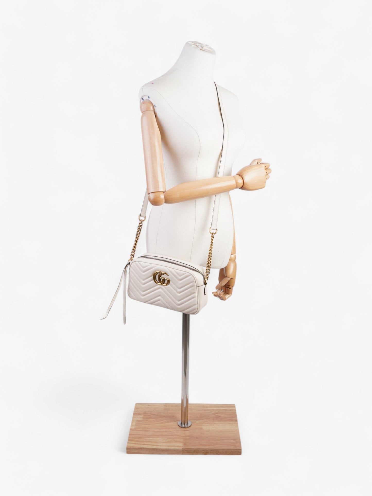 Gucci GG Marmont White Matelasse Leather Small