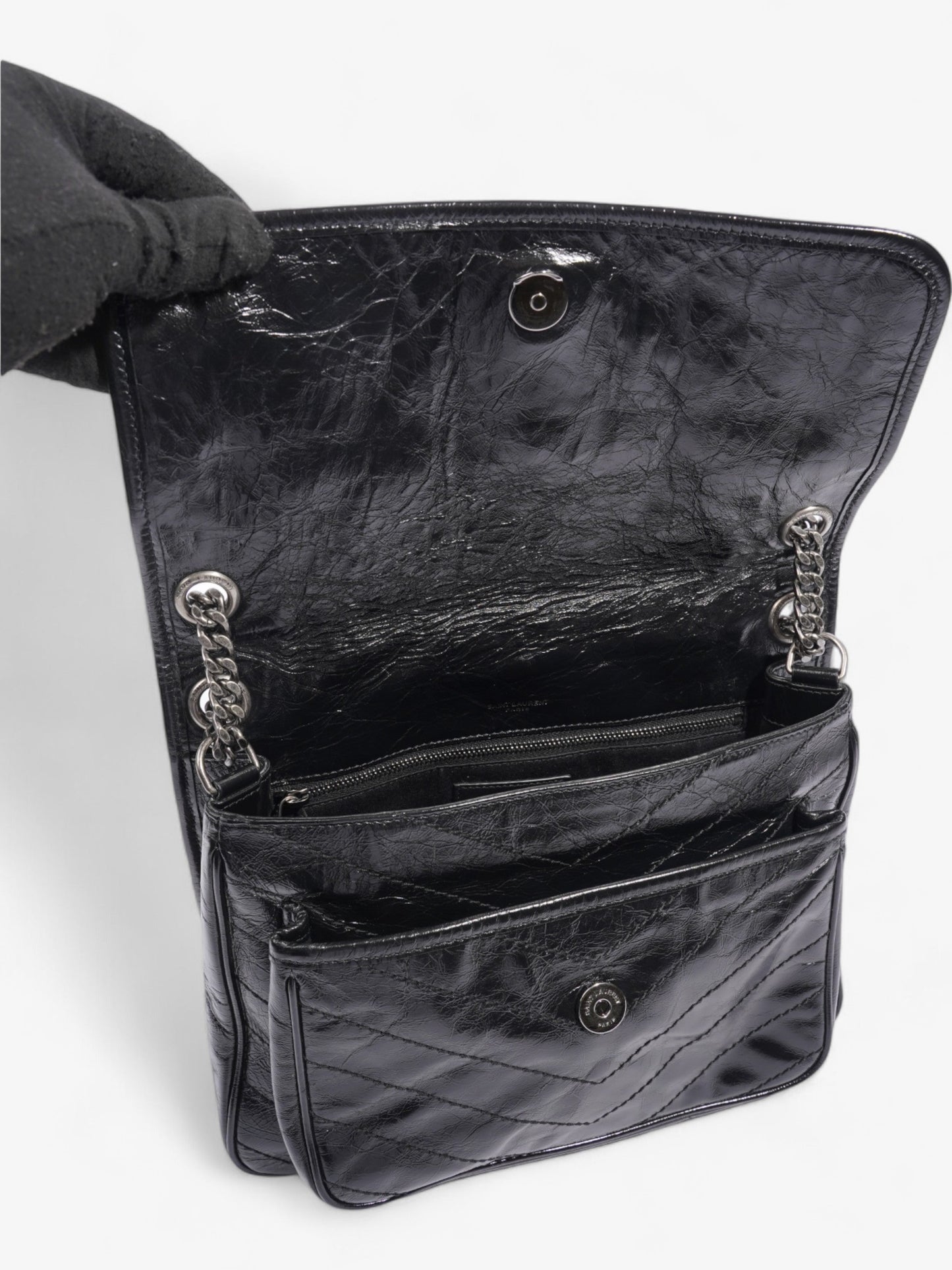 Saint Laurent Niki Black Leather Medium