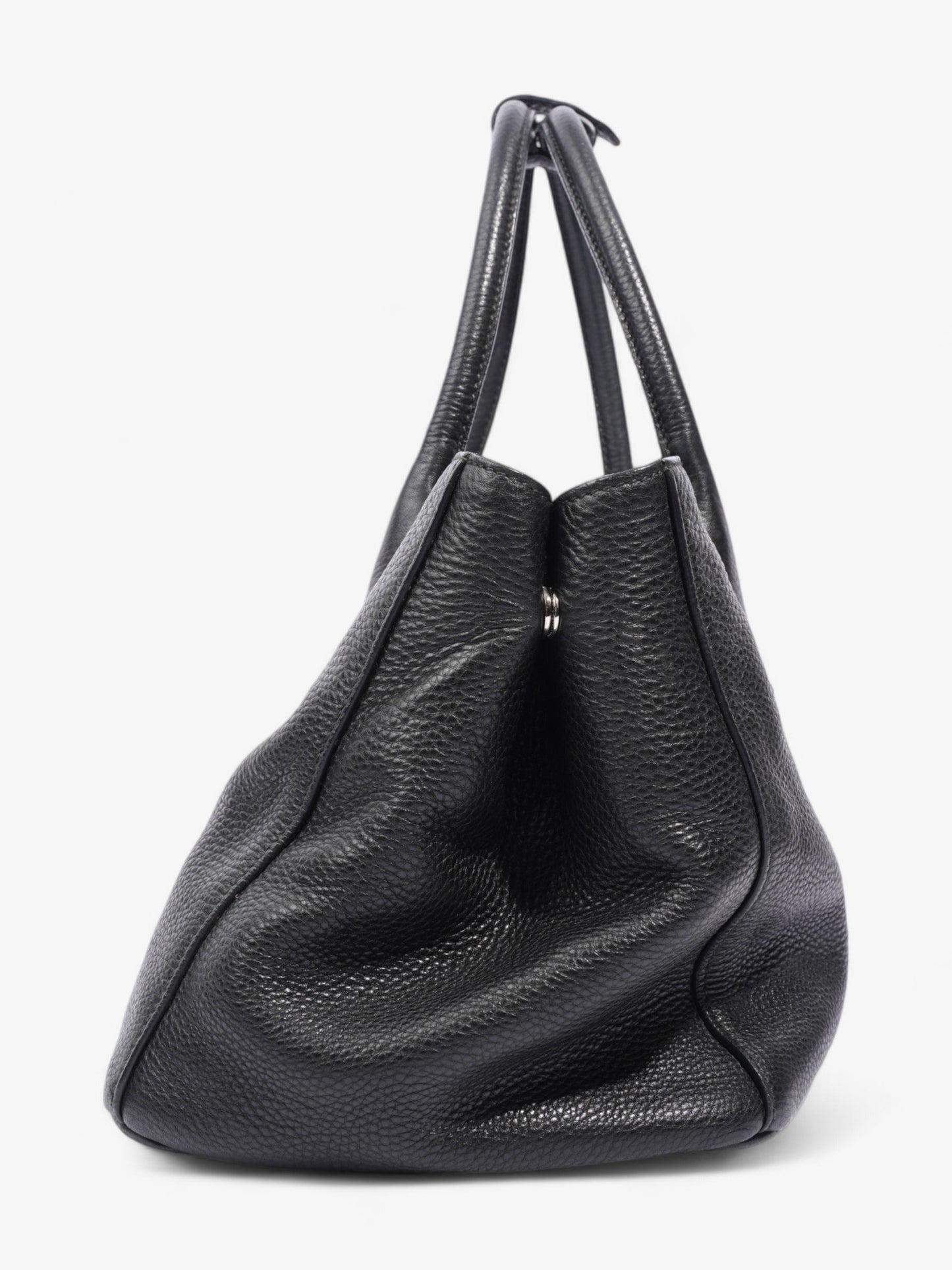 Prada Vitello Daino Tote Black Saffiano Leather