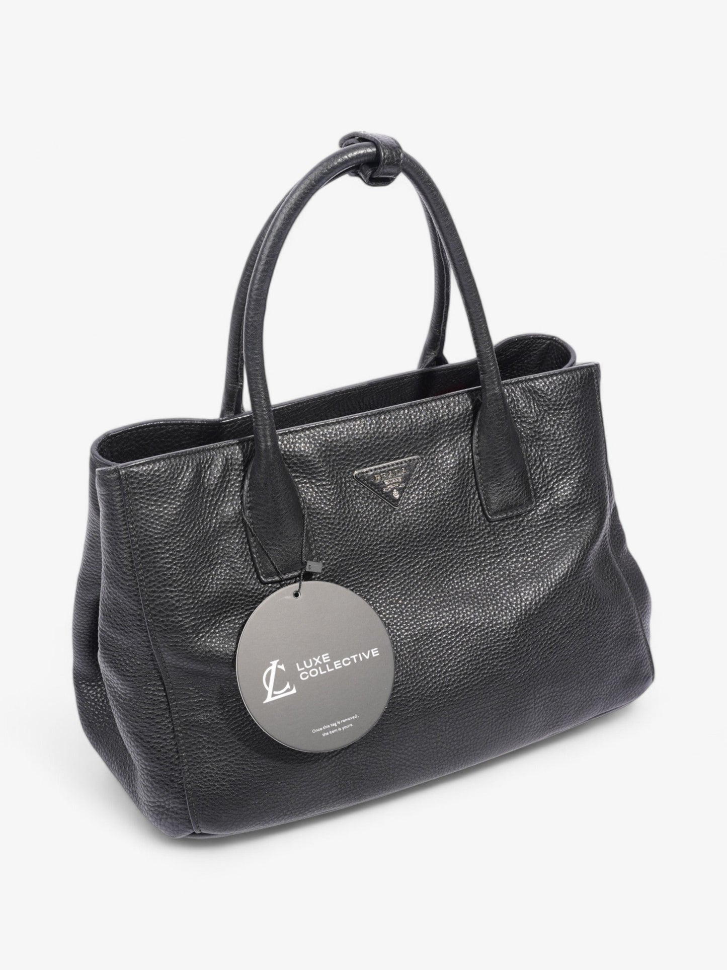 Prada Vitello Daino Tote Black Saffiano Leather