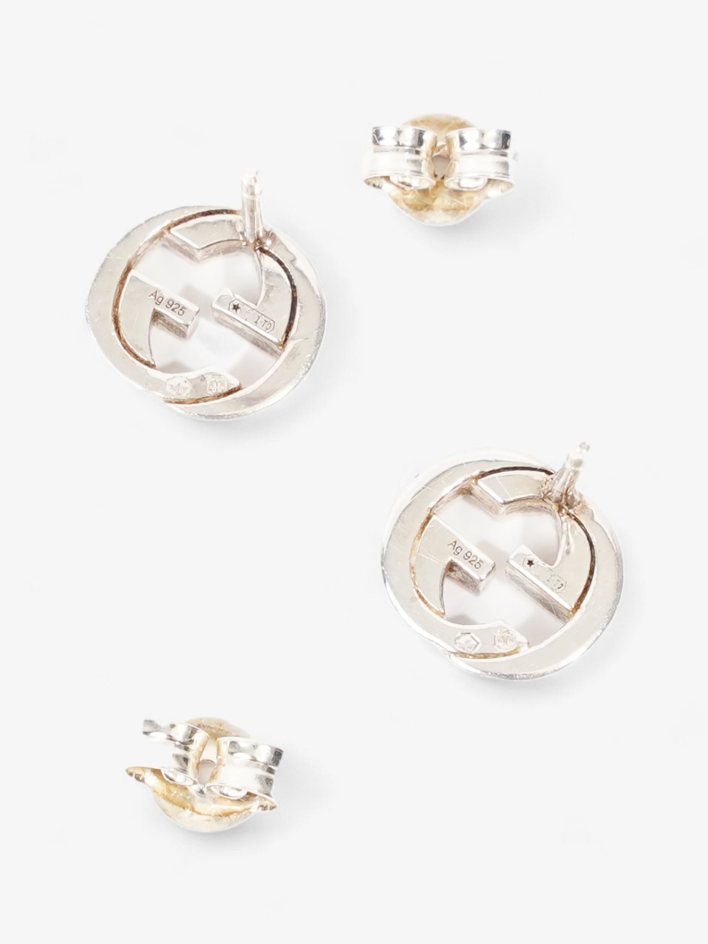 Gucci Interlocking G Earrings Silver Silver Sterling