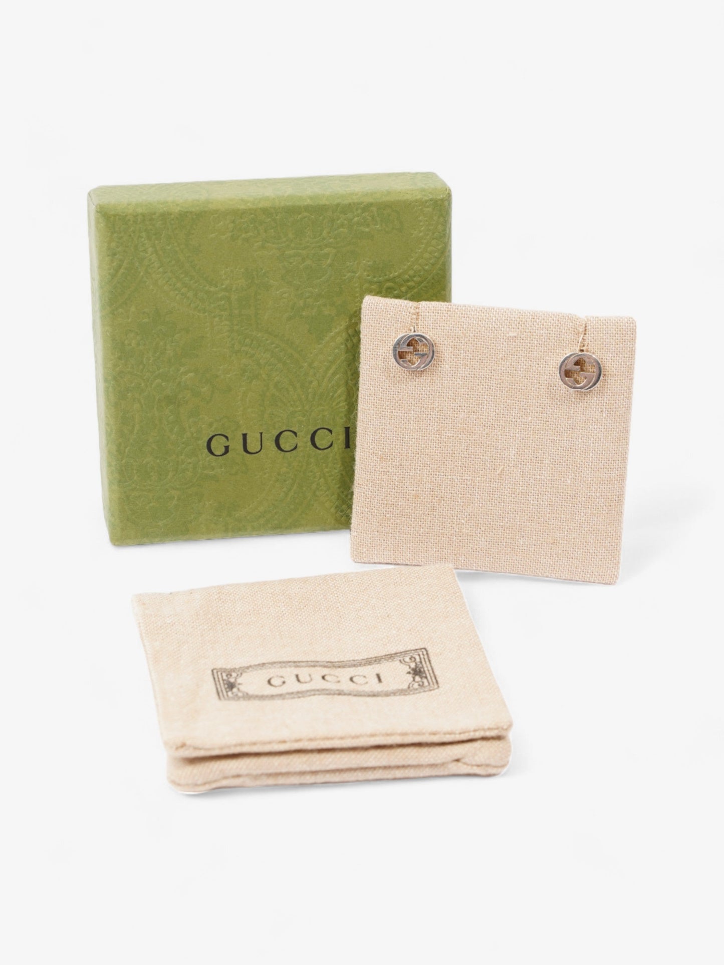 Gucci Interlocking G Earrings Silver Silver Sterling