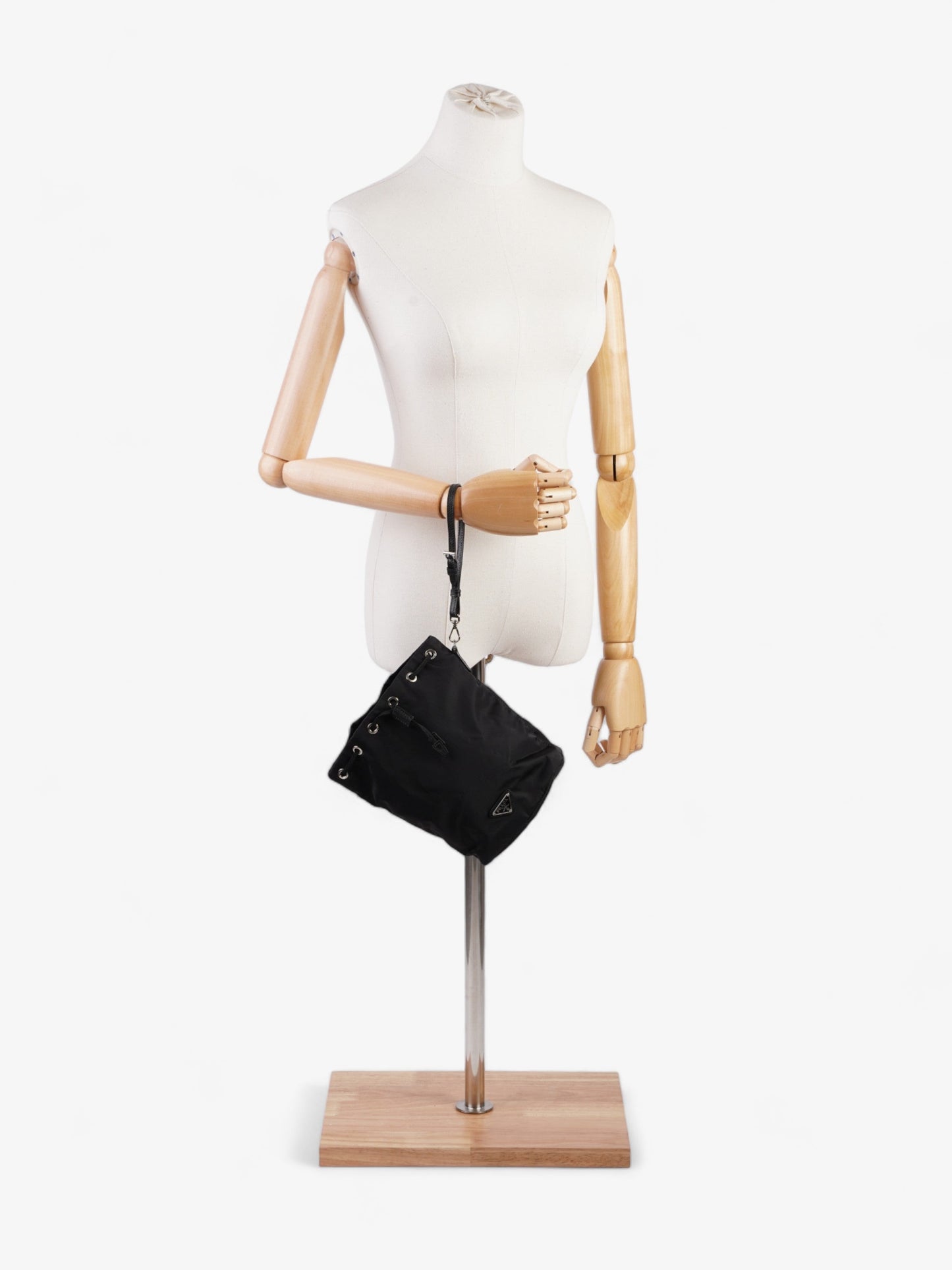 Prada Drawstring Pouch Black Re Nylon