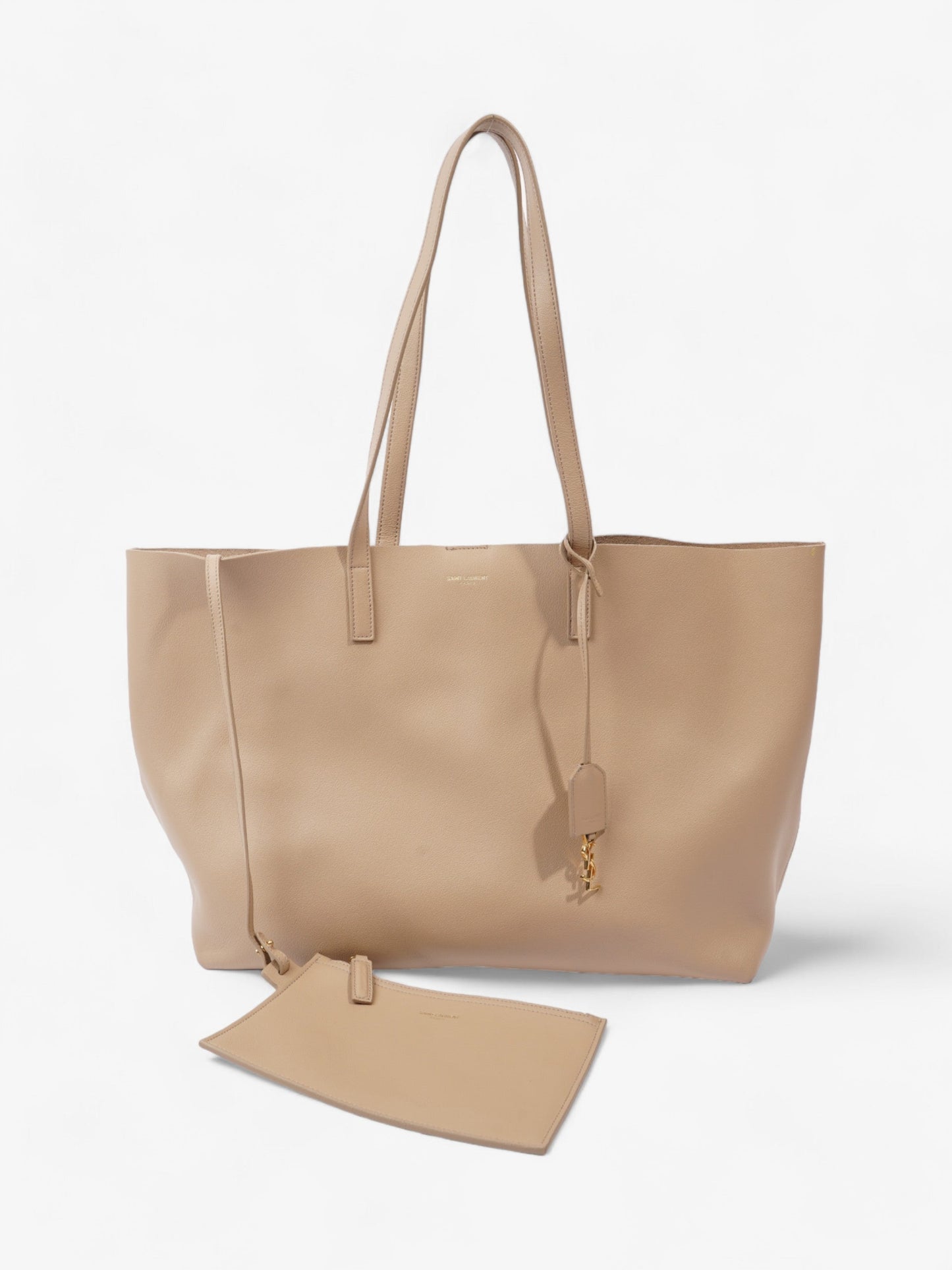 Saint Laurent Shopping Tote Beige Calfskin Leather