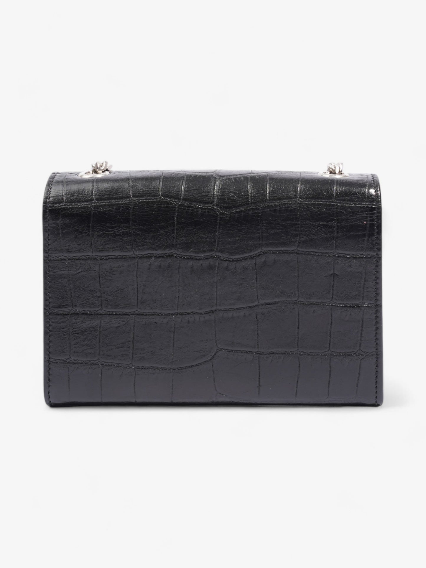 Saint Laurent Kate Tassel Bag Black Embossed Leather Small