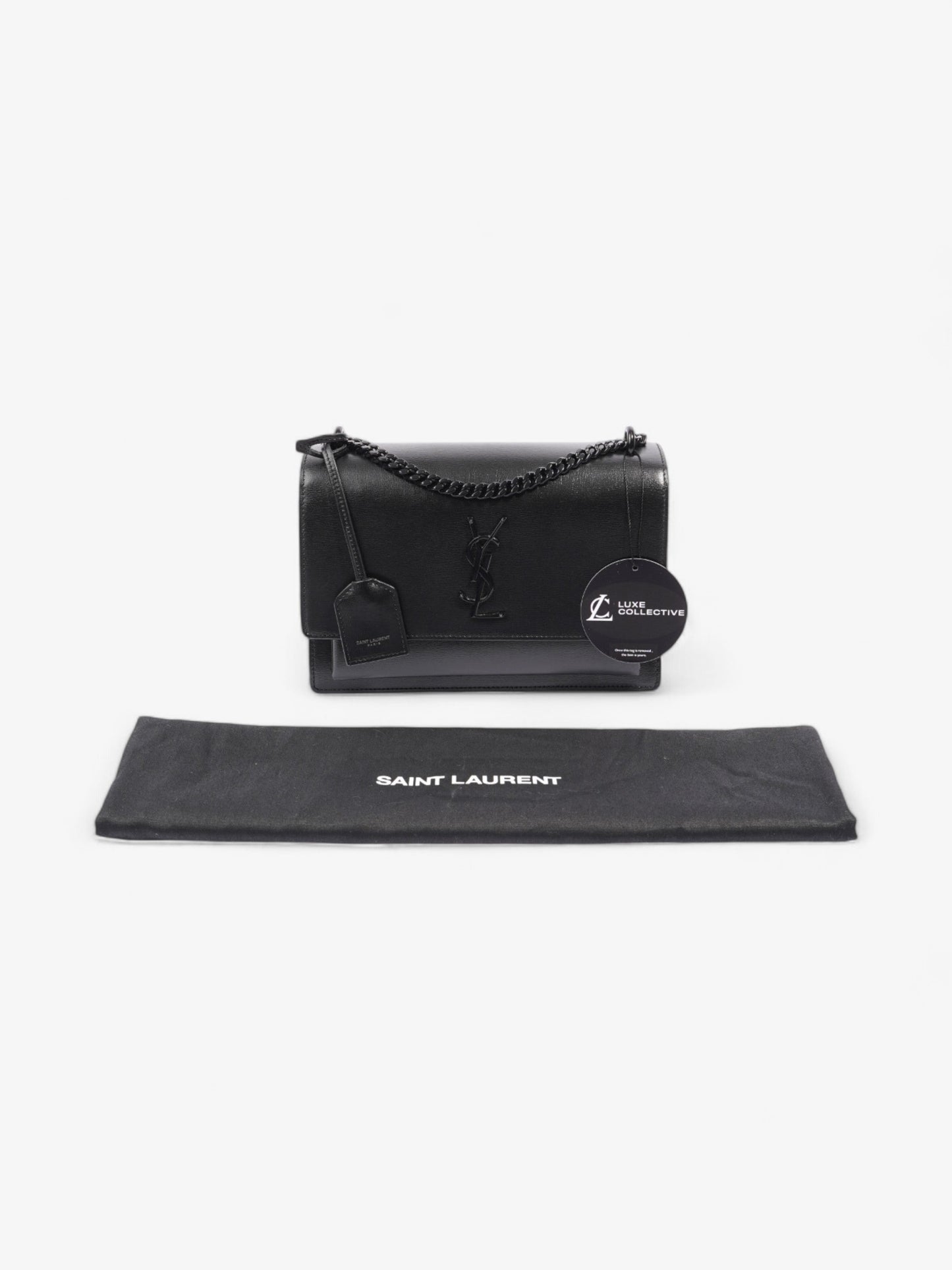 Saint Laurent Sunset Black Calfskin Leather Medium