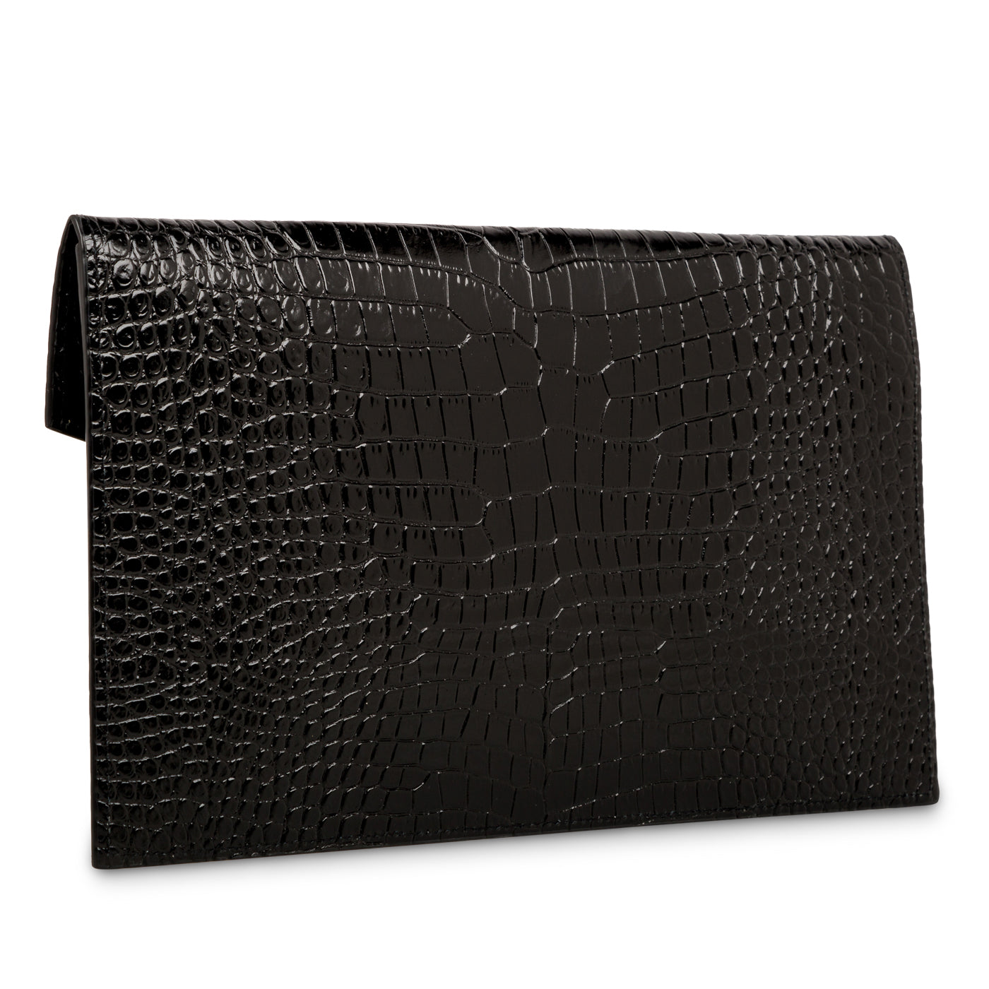 Saint Laurent Croc Embossed Uptown Clutch