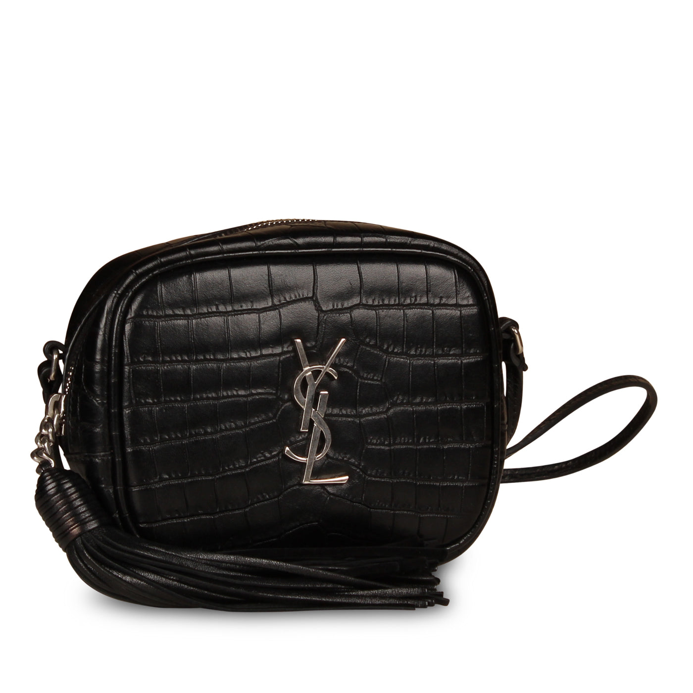Saint Laurent Small Lou Camera Bag- Croc Embossed