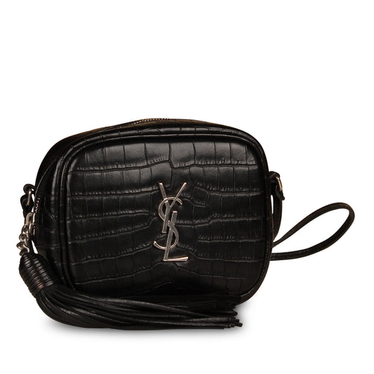 Saint Laurent Small Lou Camera Bag- Croc Embossed