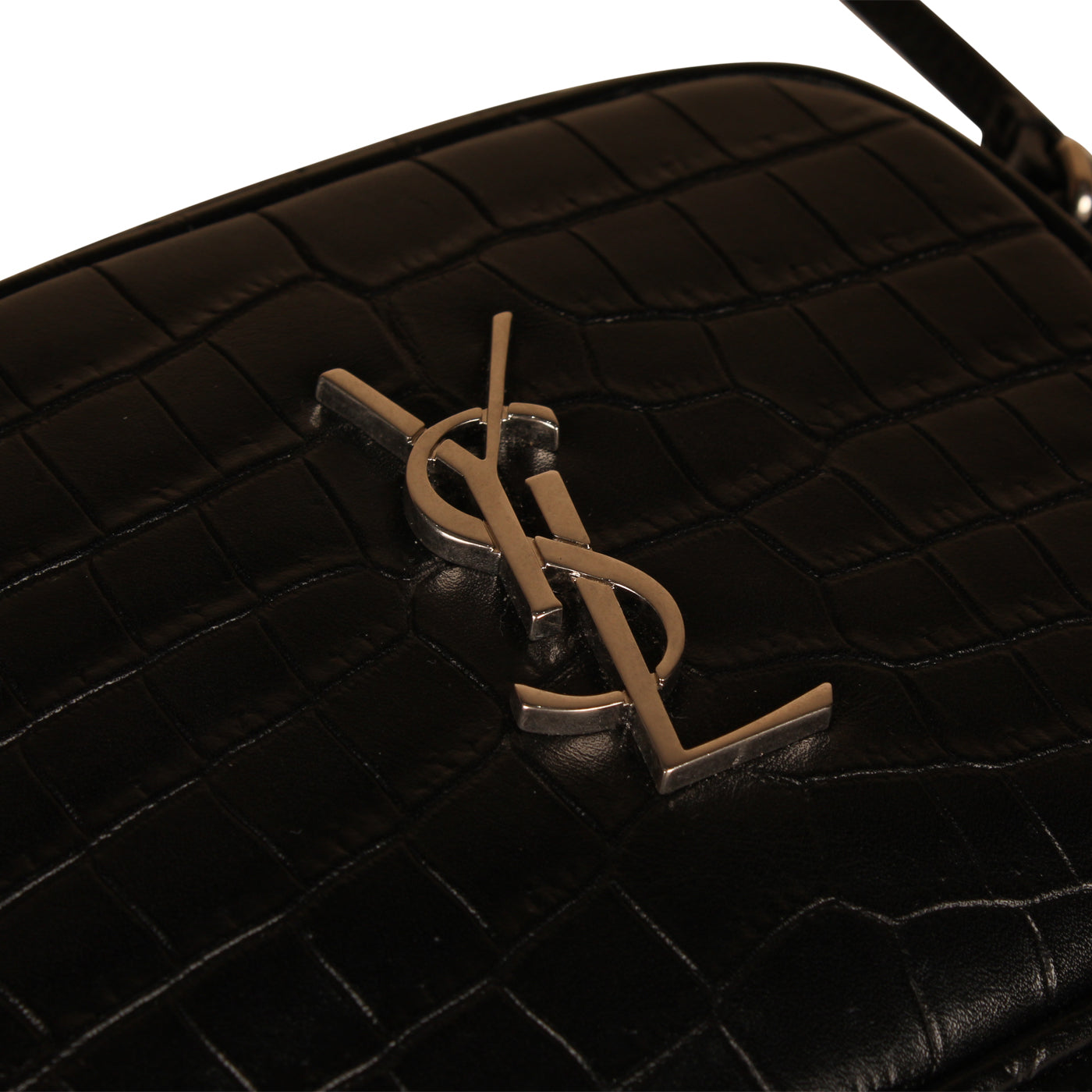 Saint Laurent Small Lou Camera Bag- Croc Embossed