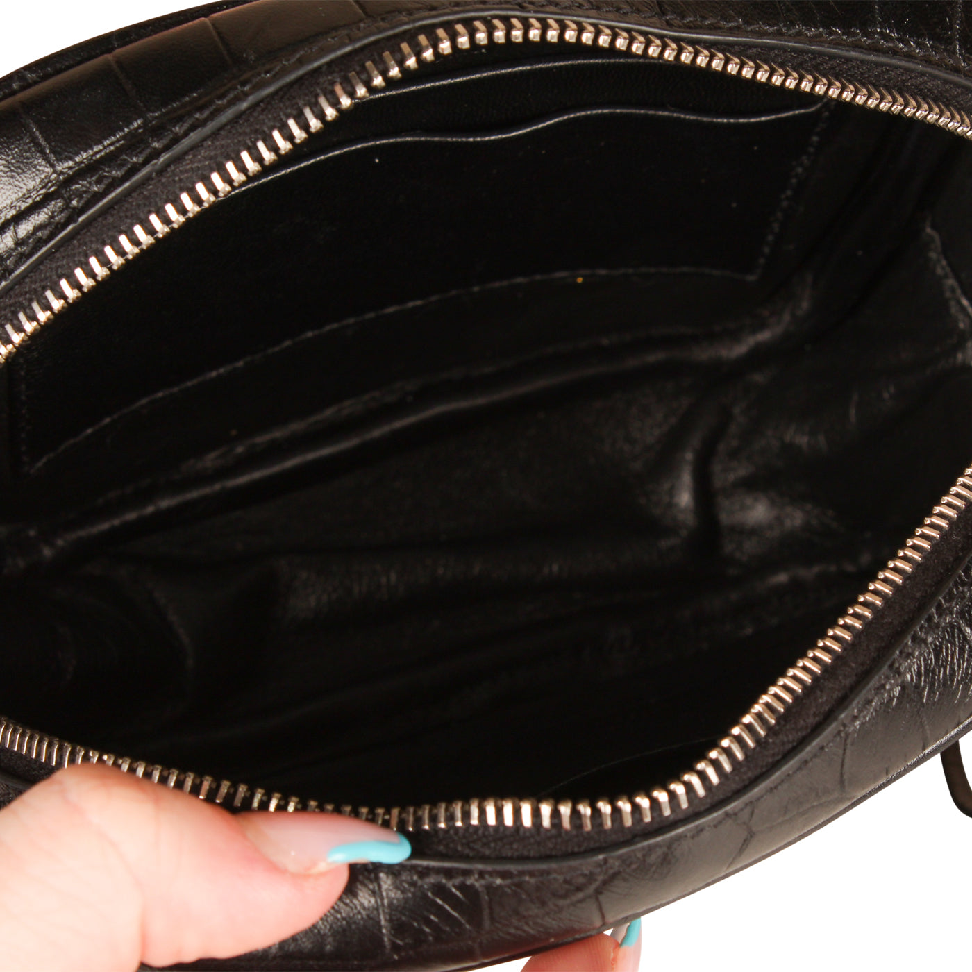 Saint Laurent Small Lou Camera Bag- Croc Embossed