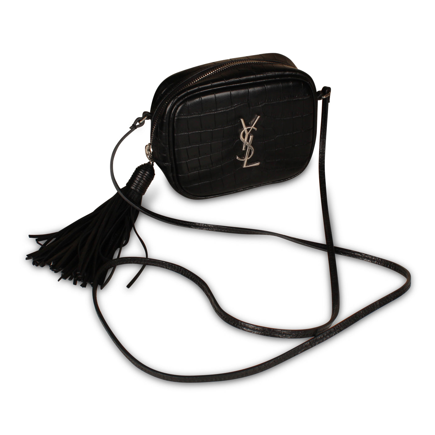 Saint Laurent Small Lou Camera Bag- Croc Embossed