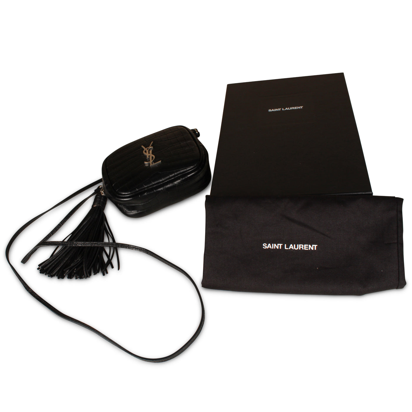Saint Laurent Small Lou Camera Bag- Croc Embossed