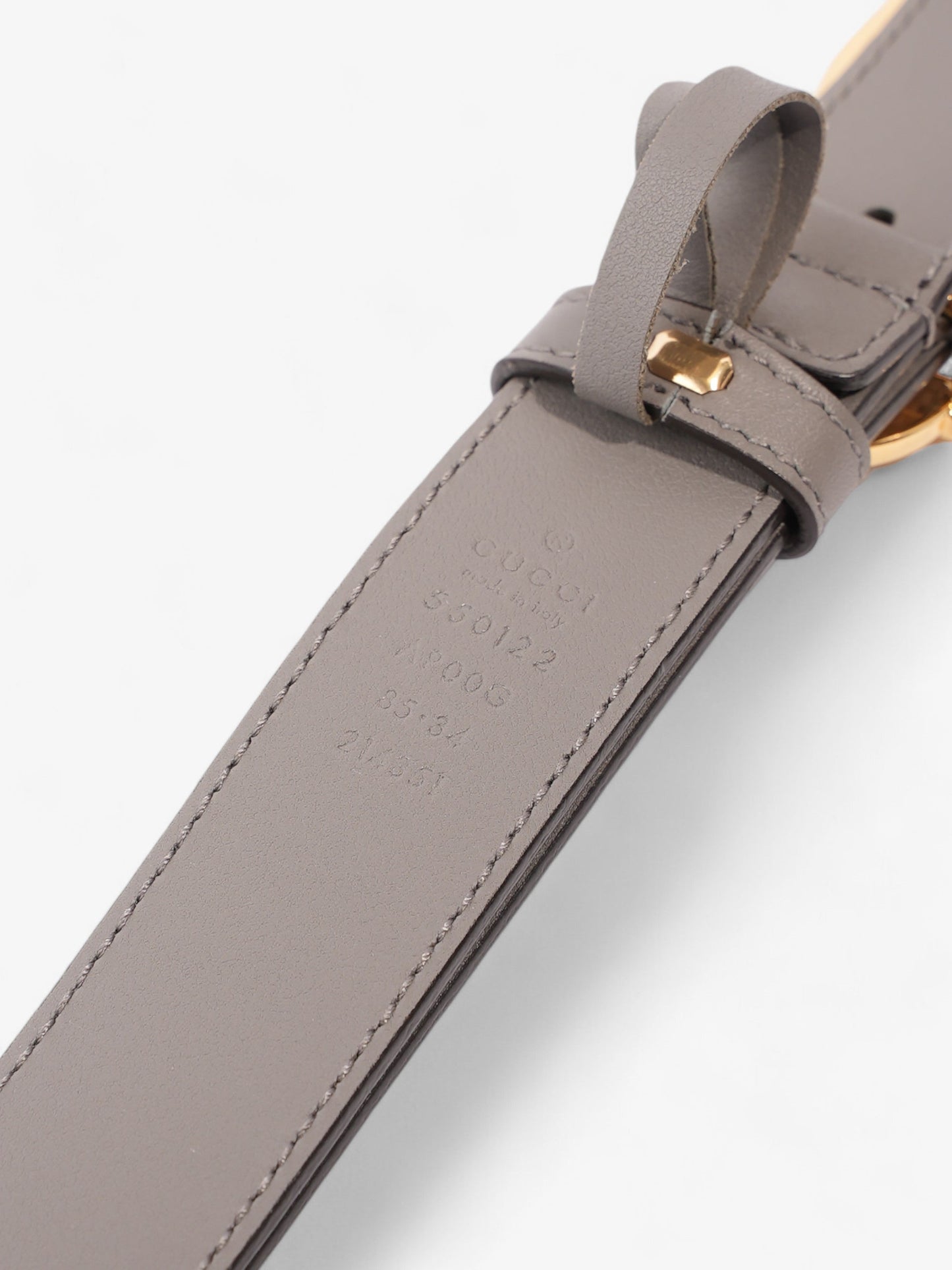 Gucci Horsebit Belt Grey / Gold Leather 85cm / 34"