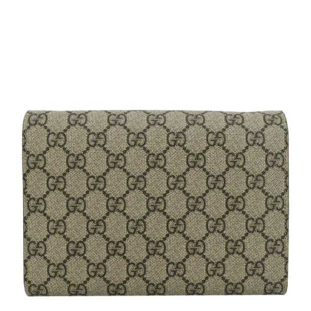 GUCCI Dionysus GG Supreme Crossbody Chain Wallet Beige 401231