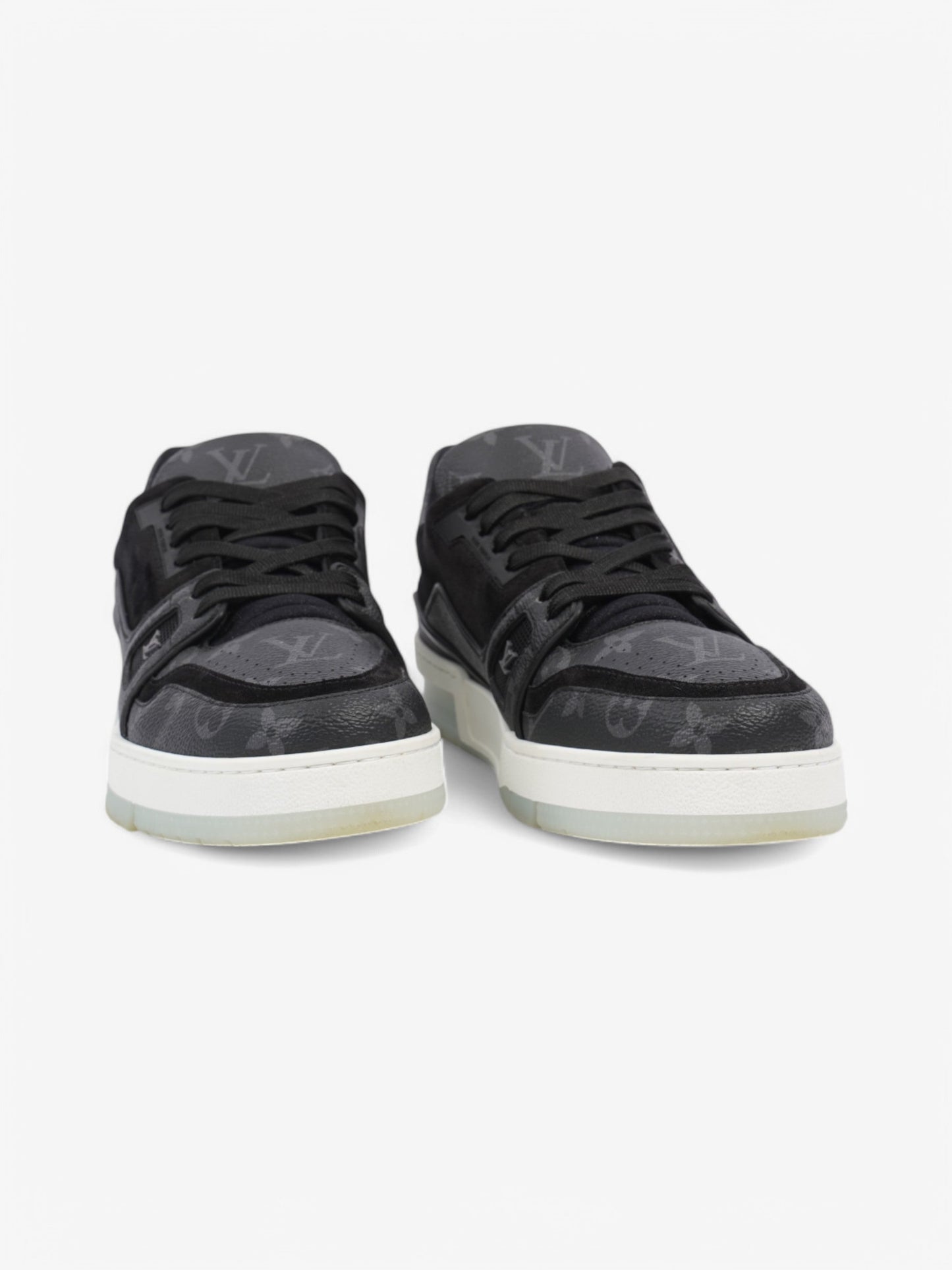 Louis Vuitton LV Trainer Sneakers Black / Grey Leather EU 42 UK 8