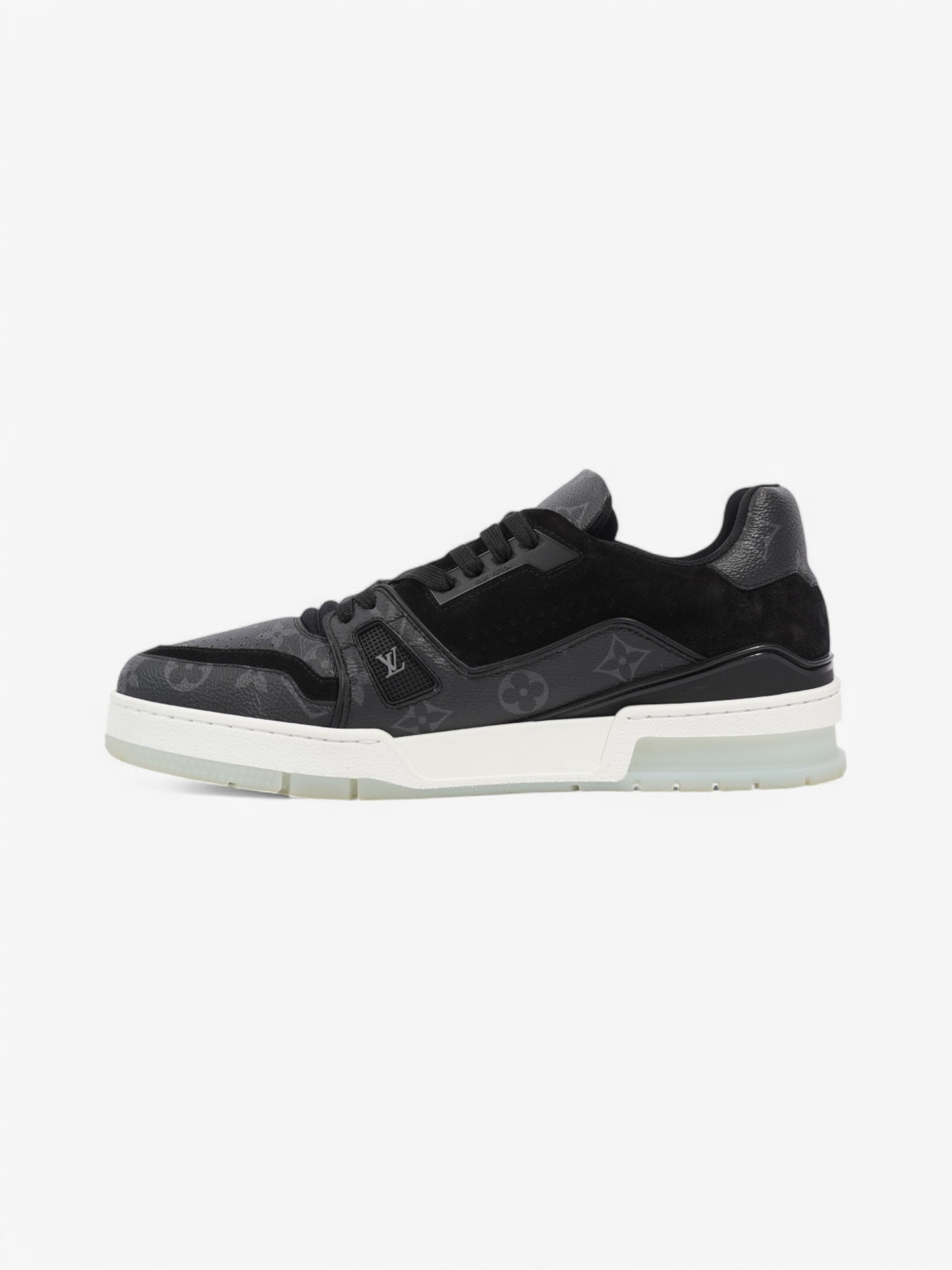 Louis Vuitton LV Trainer Sneakers Black / Grey Leather EU 42 UK 8