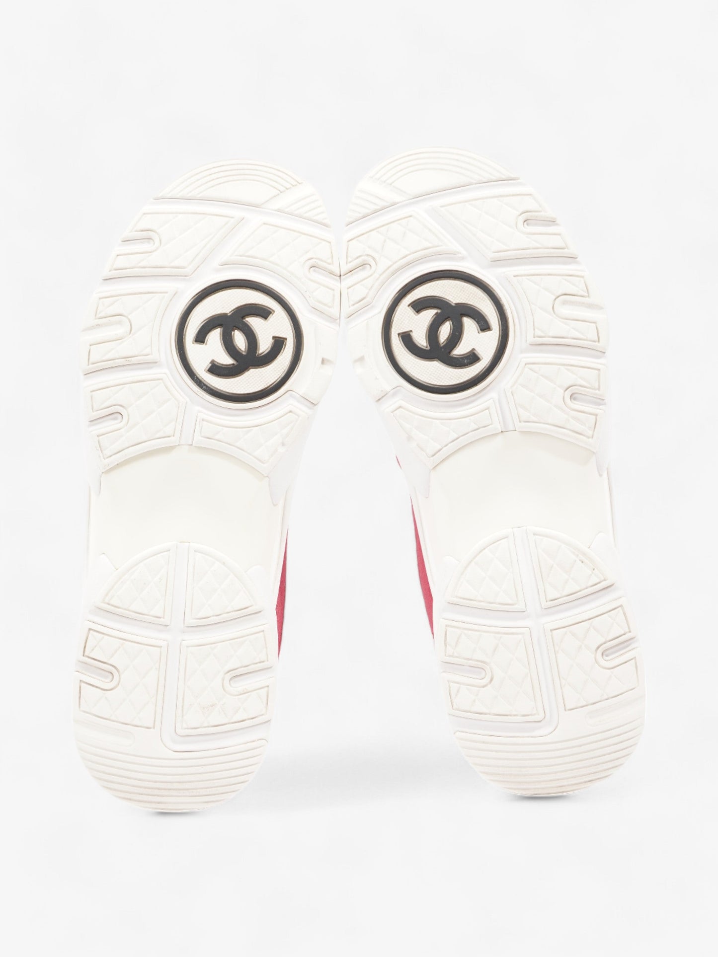 Chanel CC Logo Sneakers Pink / Red / White Nylon EU 41 UK 8