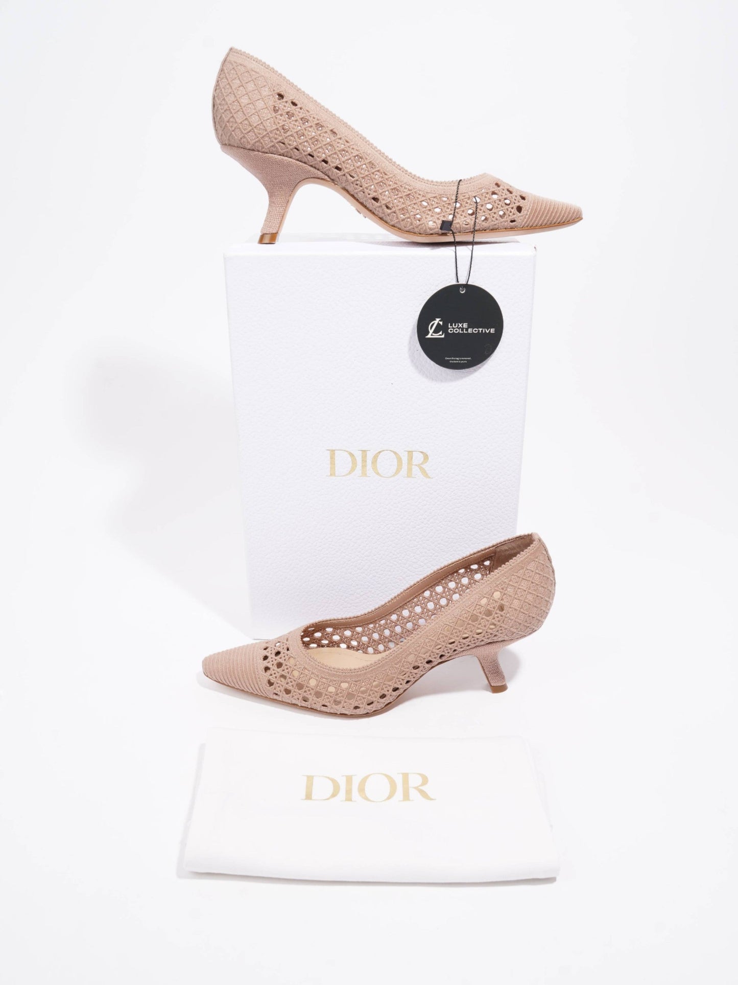 Dior Capture Mules 65 Nude Knit EU 36.5 UK 3.5