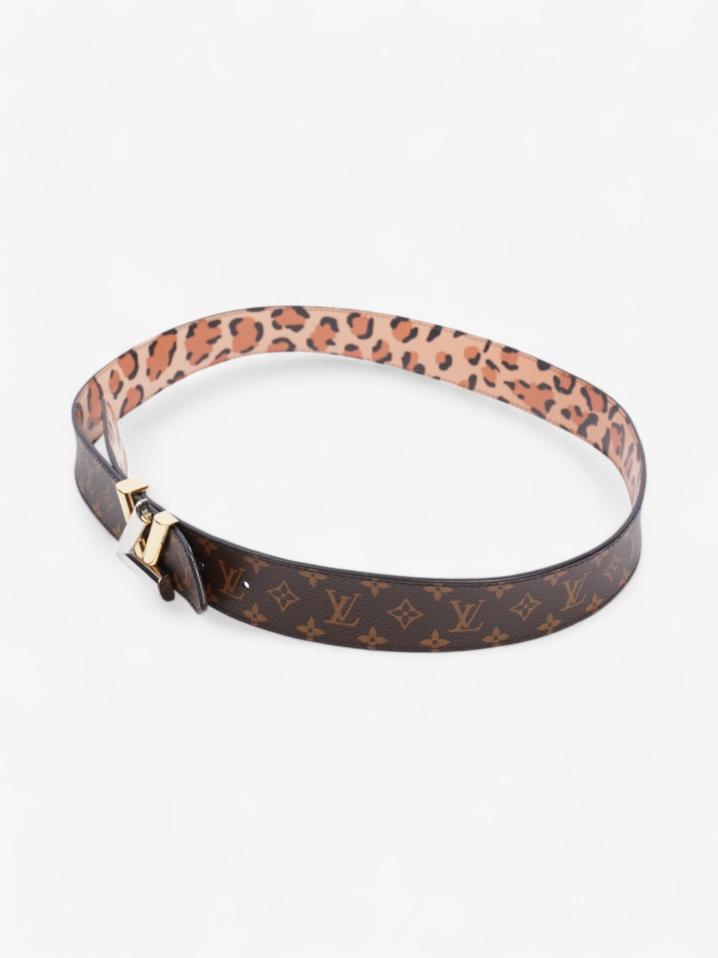 Louis Vuitton Initials Reversible Belt Monogram / Leopard Canvas 109cm
